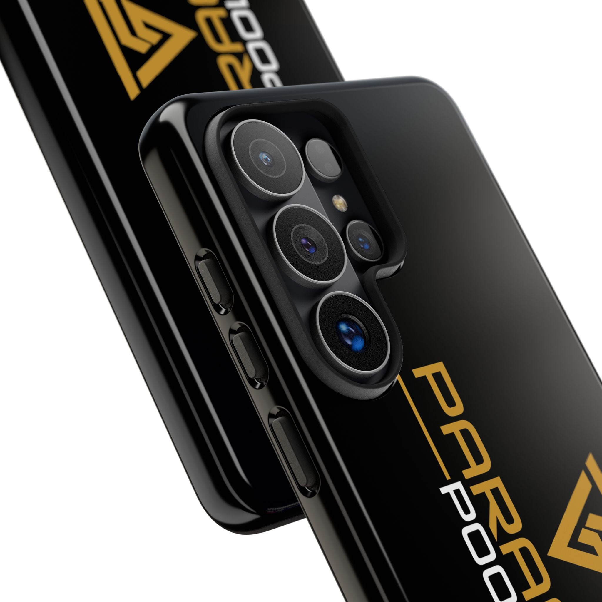 Paragon Pools Tough Phone Case — Rugged Black Protective Cover with Gold Logo