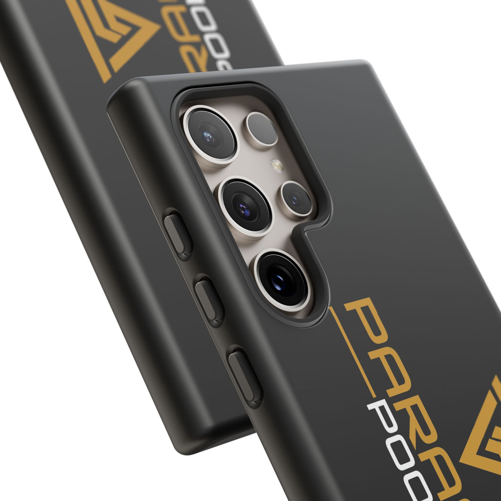 Paragon Pools Tough Phone Case — Rugged Black Protective Cover with Gold Logo