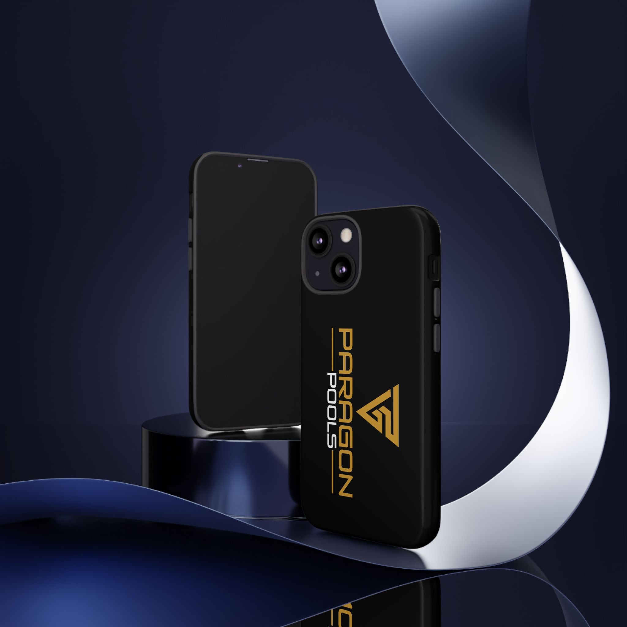 Paragon Pools Tough Phone Case — Rugged Black Protective Cover with Gold Logo