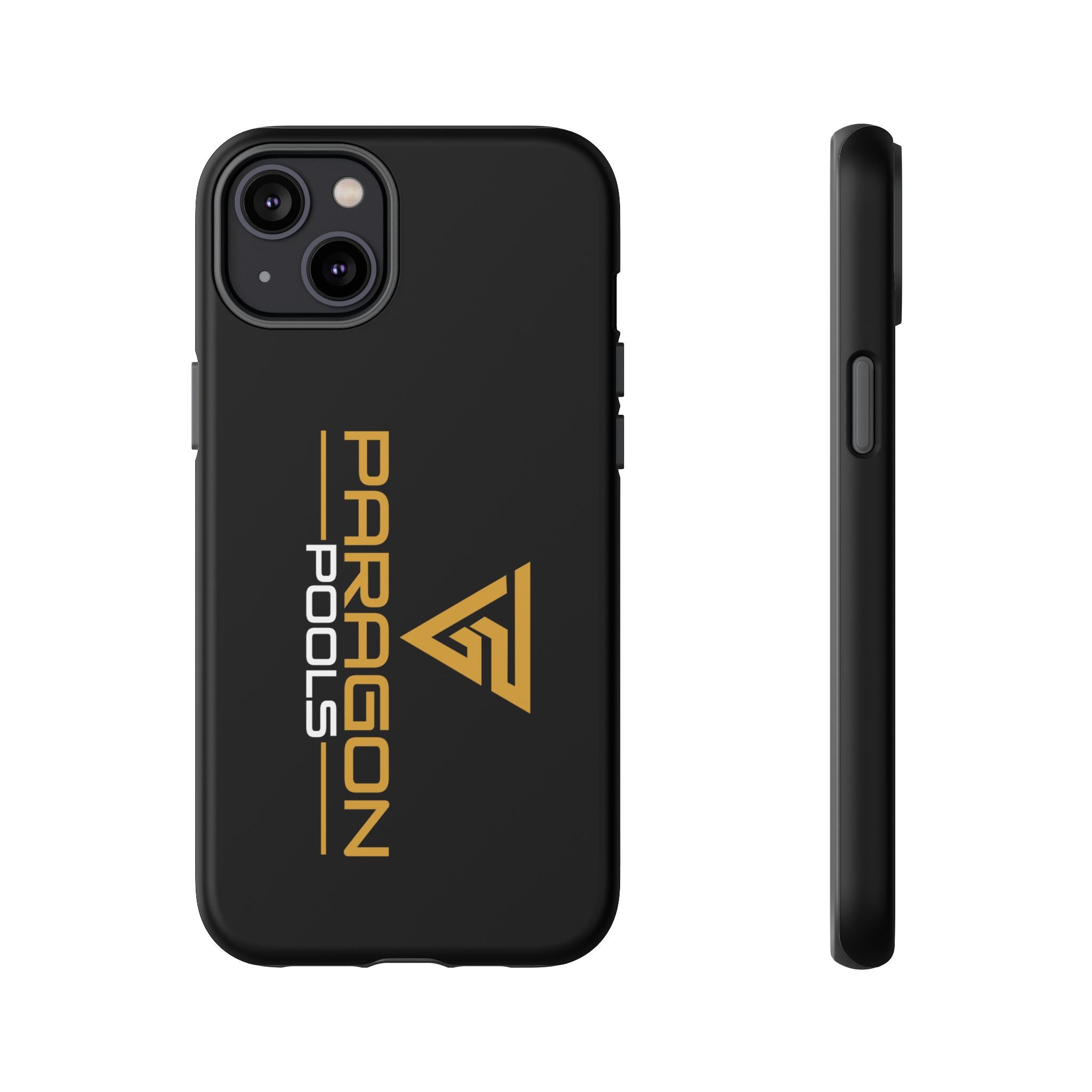 Paragon Pools Tough Phone Case — Rugged Black Protective Cover with Gold Logo