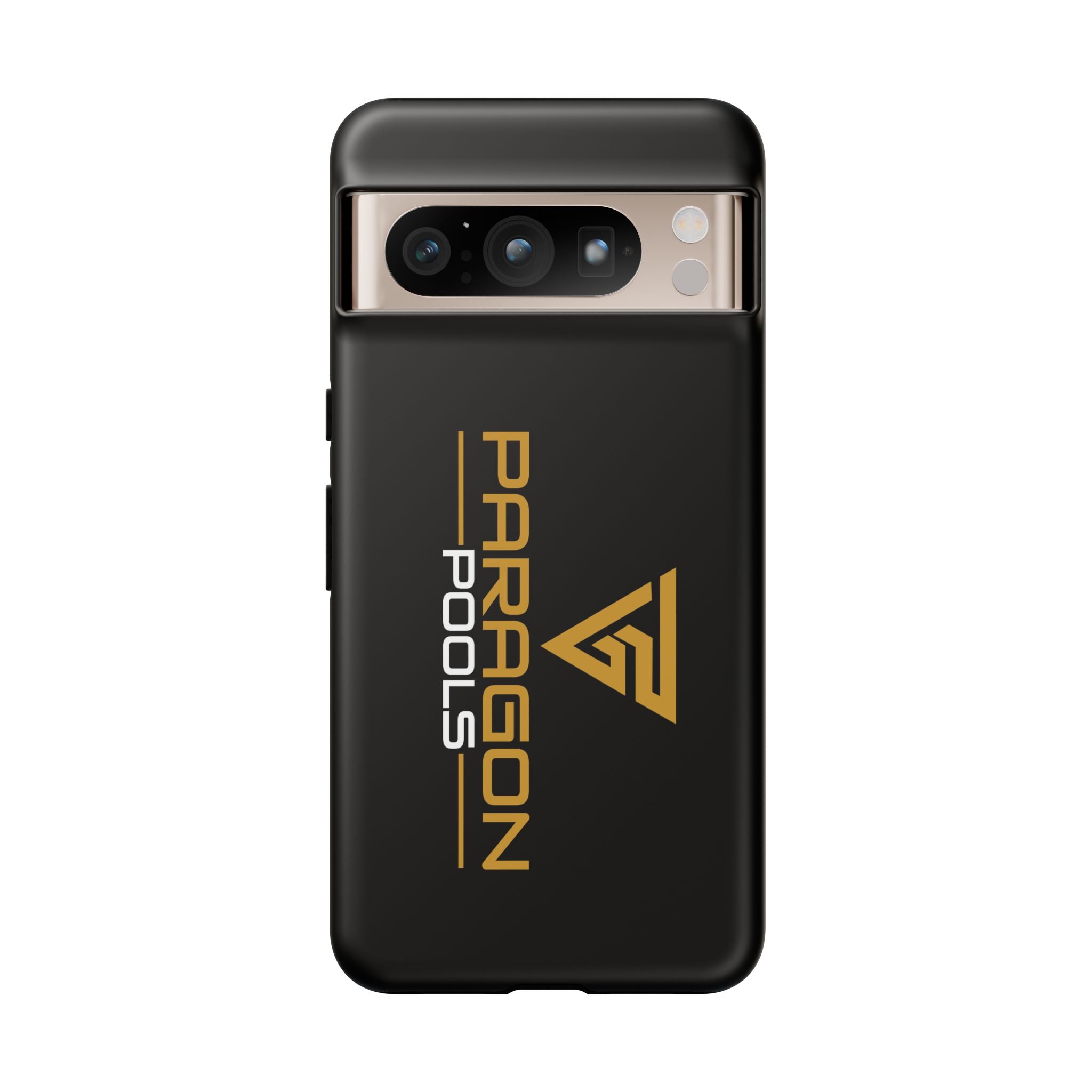Paragon Pools Tough Phone Case — Rugged Black Protective Cover with Gold Logo