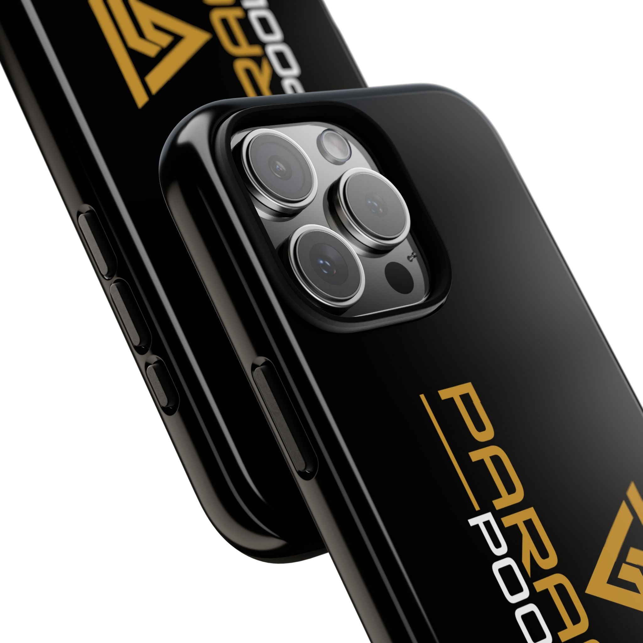 Paragon Pools Tough Phone Case — Rugged Black Protective Cover with Gold Logo