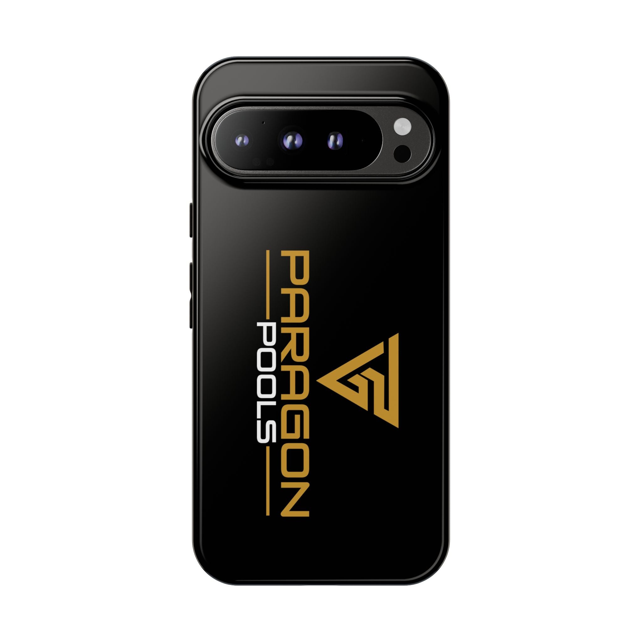 Paragon Pools Tough Phone Case — Rugged Black Protective Cover with Gold Logo