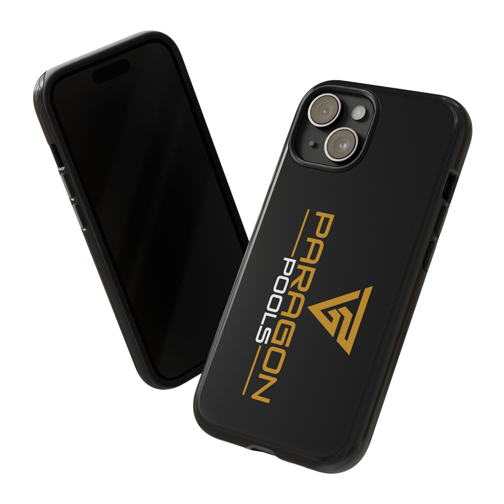Paragon Pools Tough Phone Case — Rugged Black Protective Cover with Gold Logo