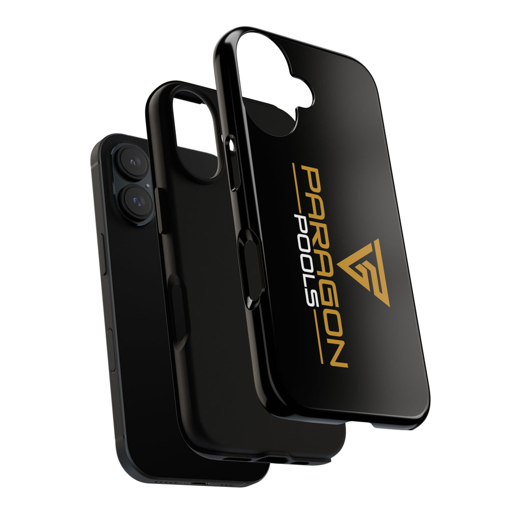 Paragon Pools Tough Phone Case — Rugged Black Protective Cover with Gold Logo
