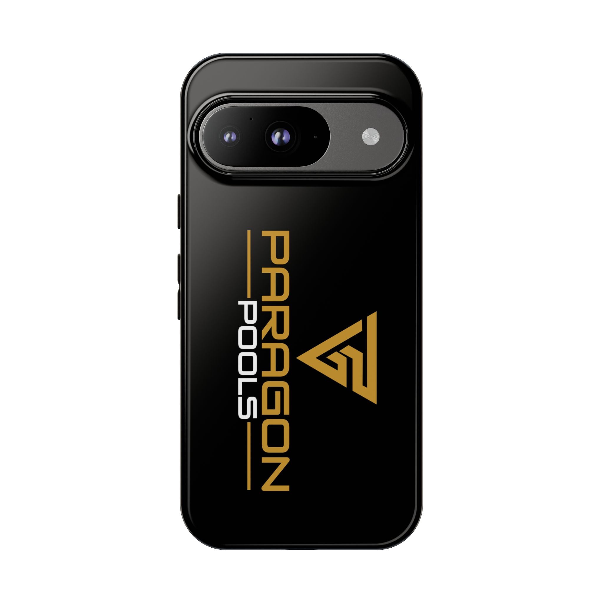 Paragon Pools Tough Phone Case — Rugged Black Protective Cover with Gold Logo