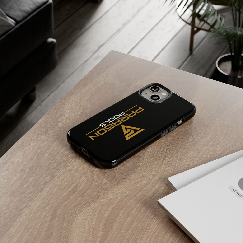 Paragon Pools Tough Phone Case — Rugged Black Protective Cover with Gold Logo