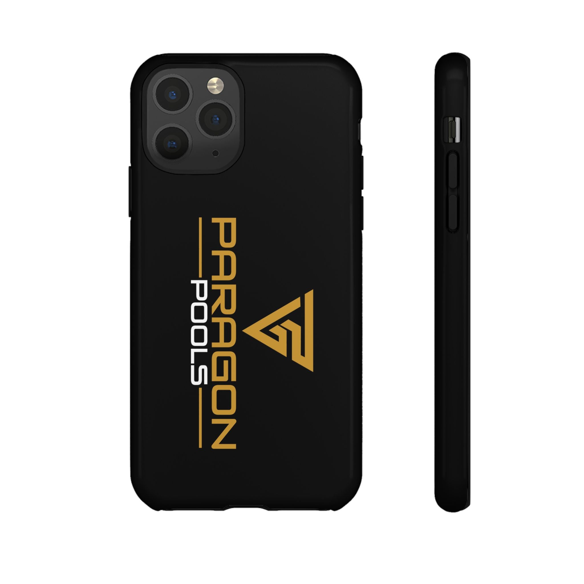 Paragon Pools Tough Phone Case — Rugged Black Protective Cover with Gold Logo