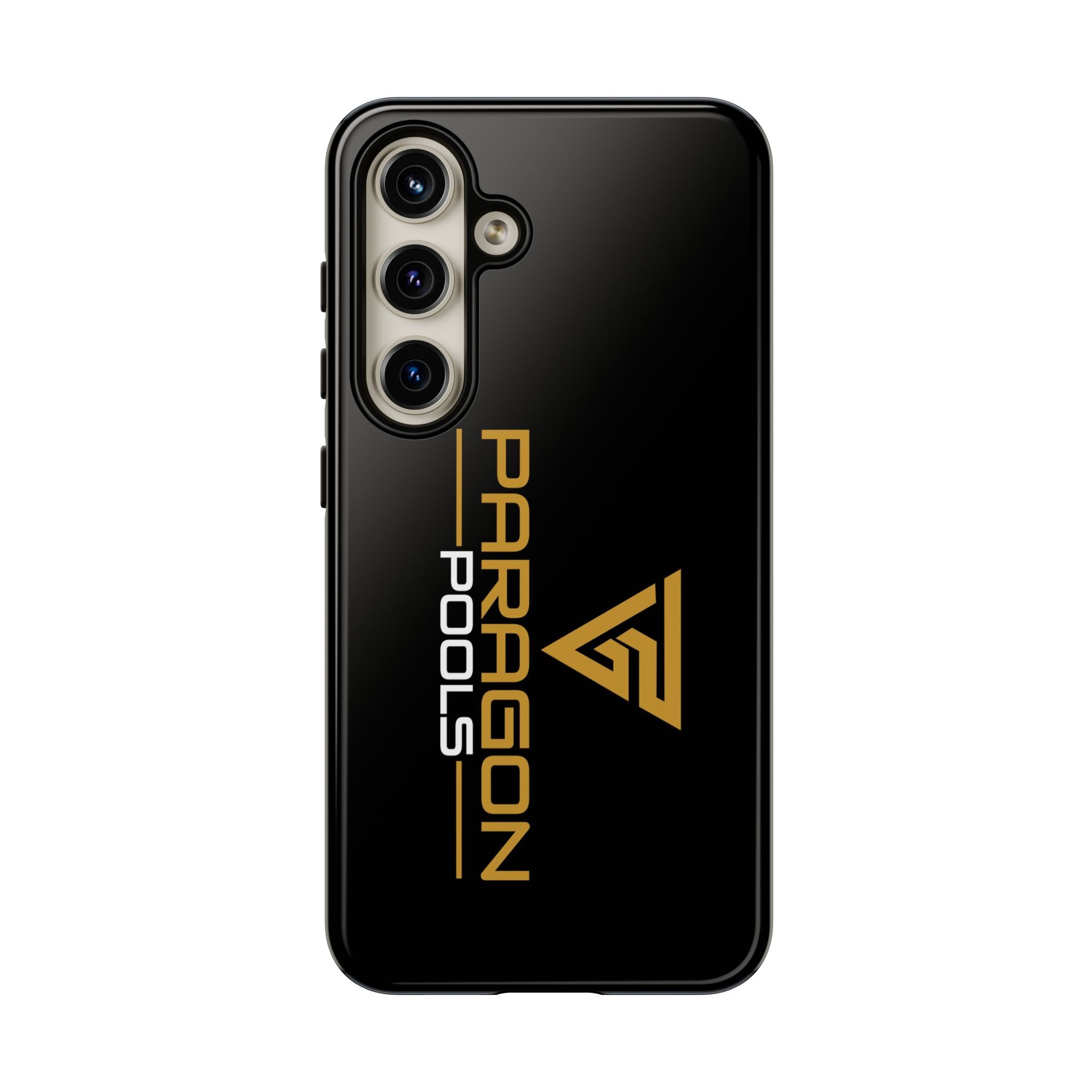 Paragon Pools Tough Phone Case — Rugged Black Protective Cover with Gold Logo