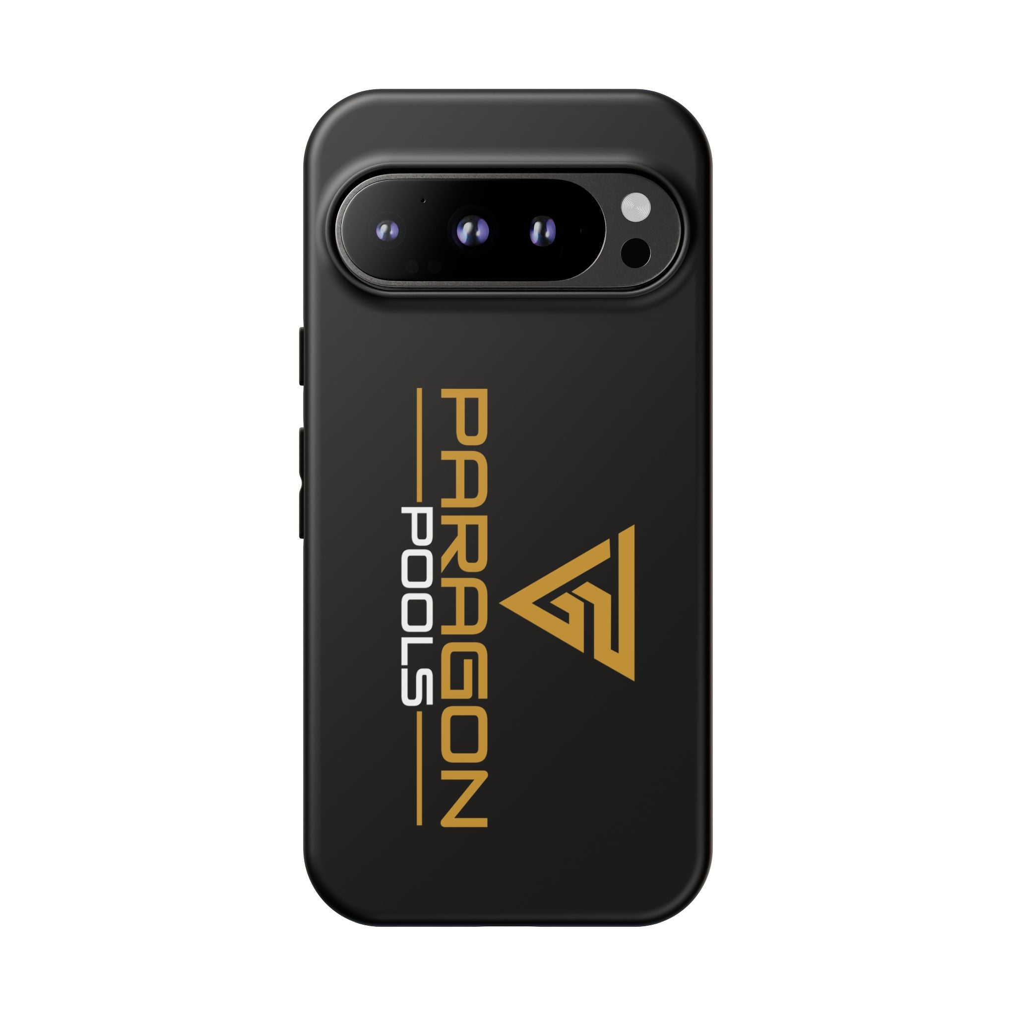 Paragon Pools Tough Phone Case — Rugged Black Protective Cover with Gold Logo