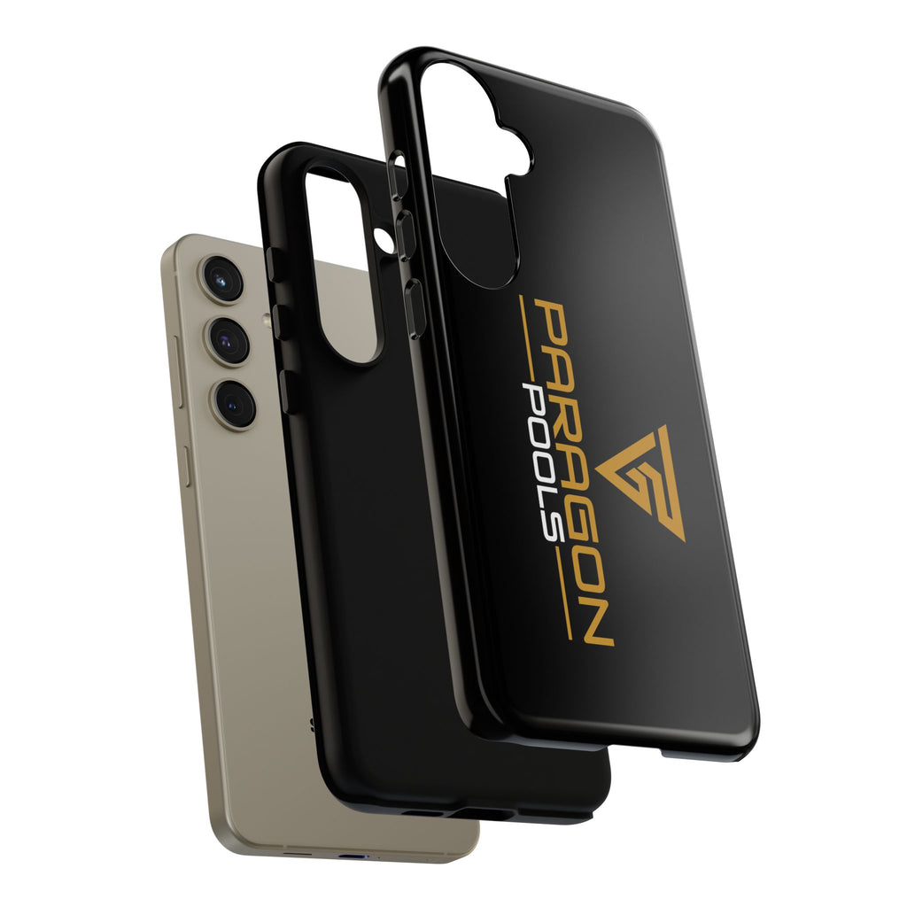 Paragon Pools Tough Phone Case — Rugged Black Protective Cover with Gold Logo