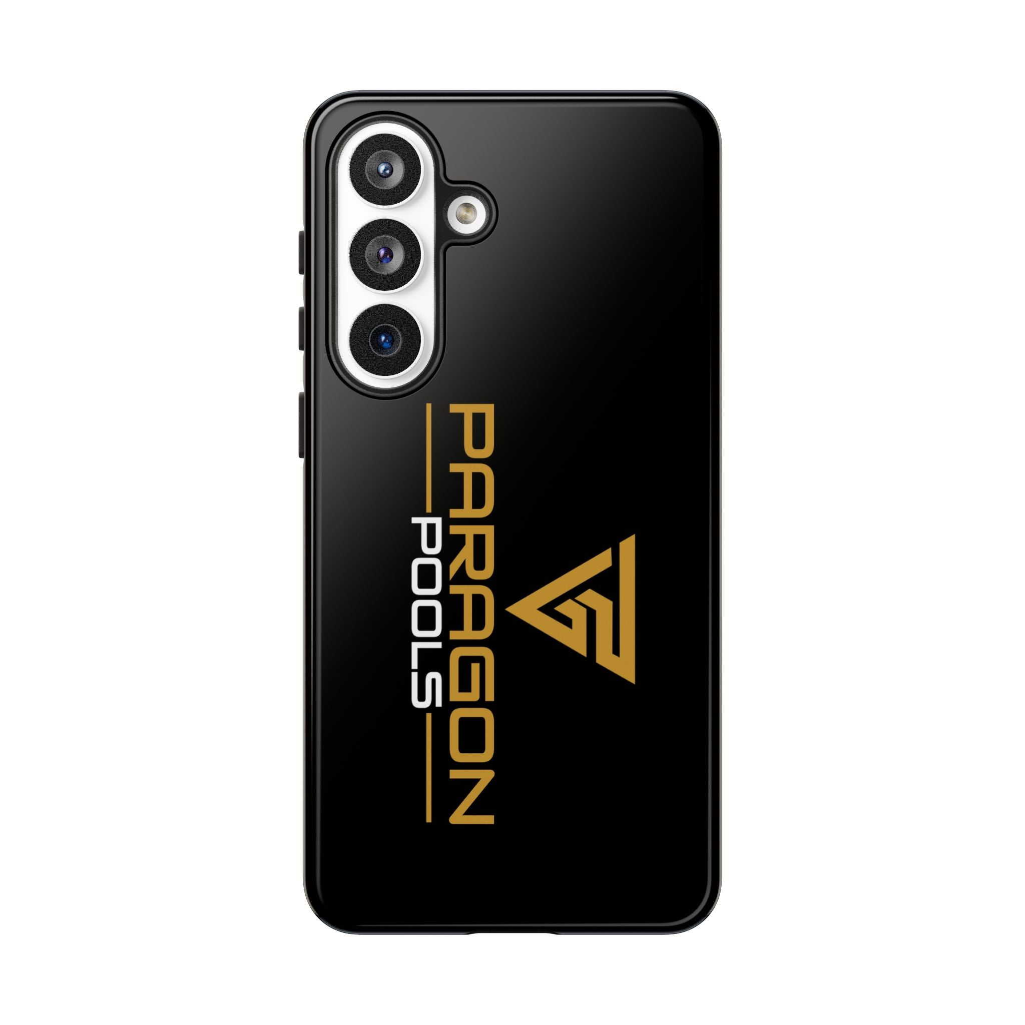 Paragon Pools Tough Phone Case — Rugged Black Protective Cover with Gold Logo