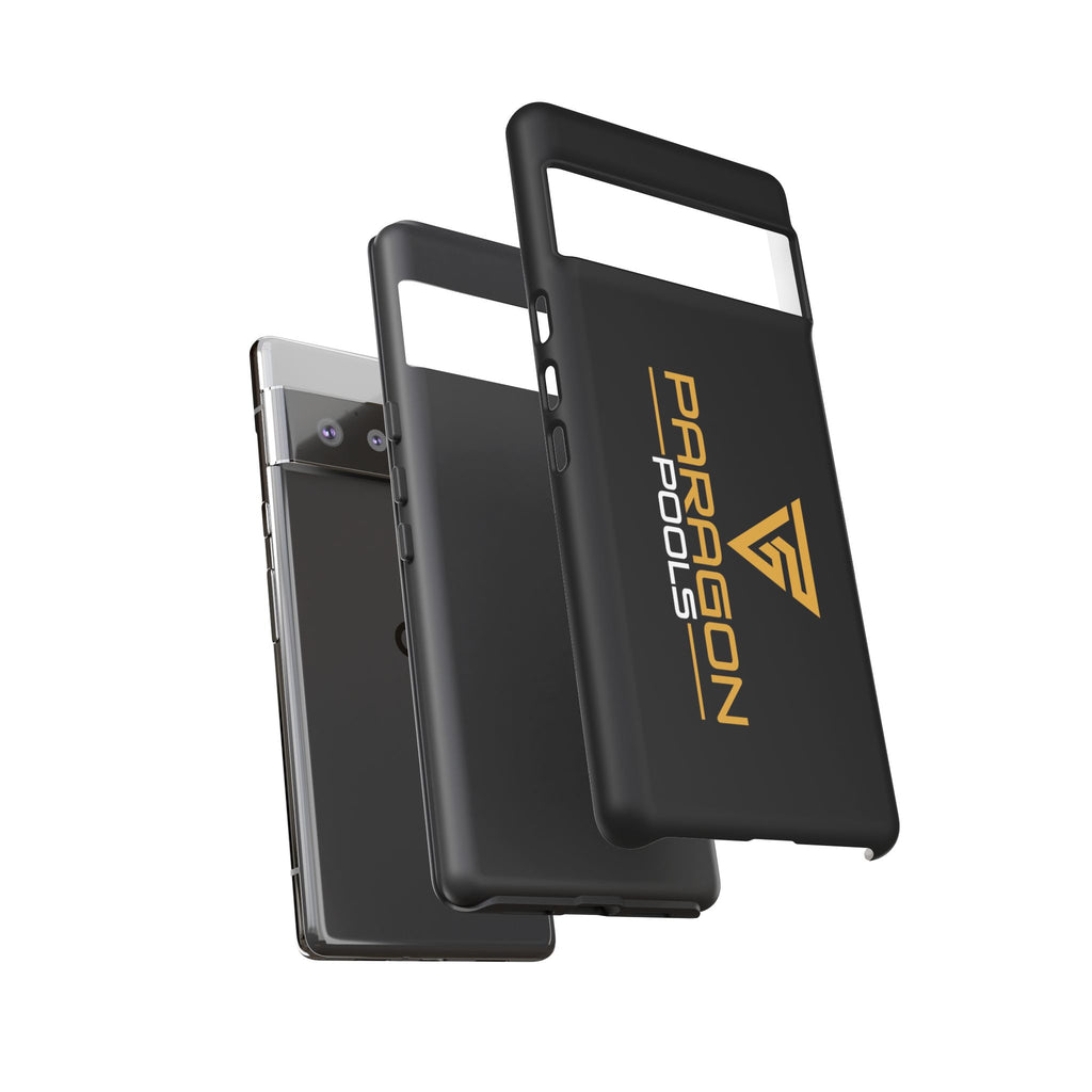 Paragon Pools Tough Phone Case — Rugged Black Protective Cover with Gold Logo