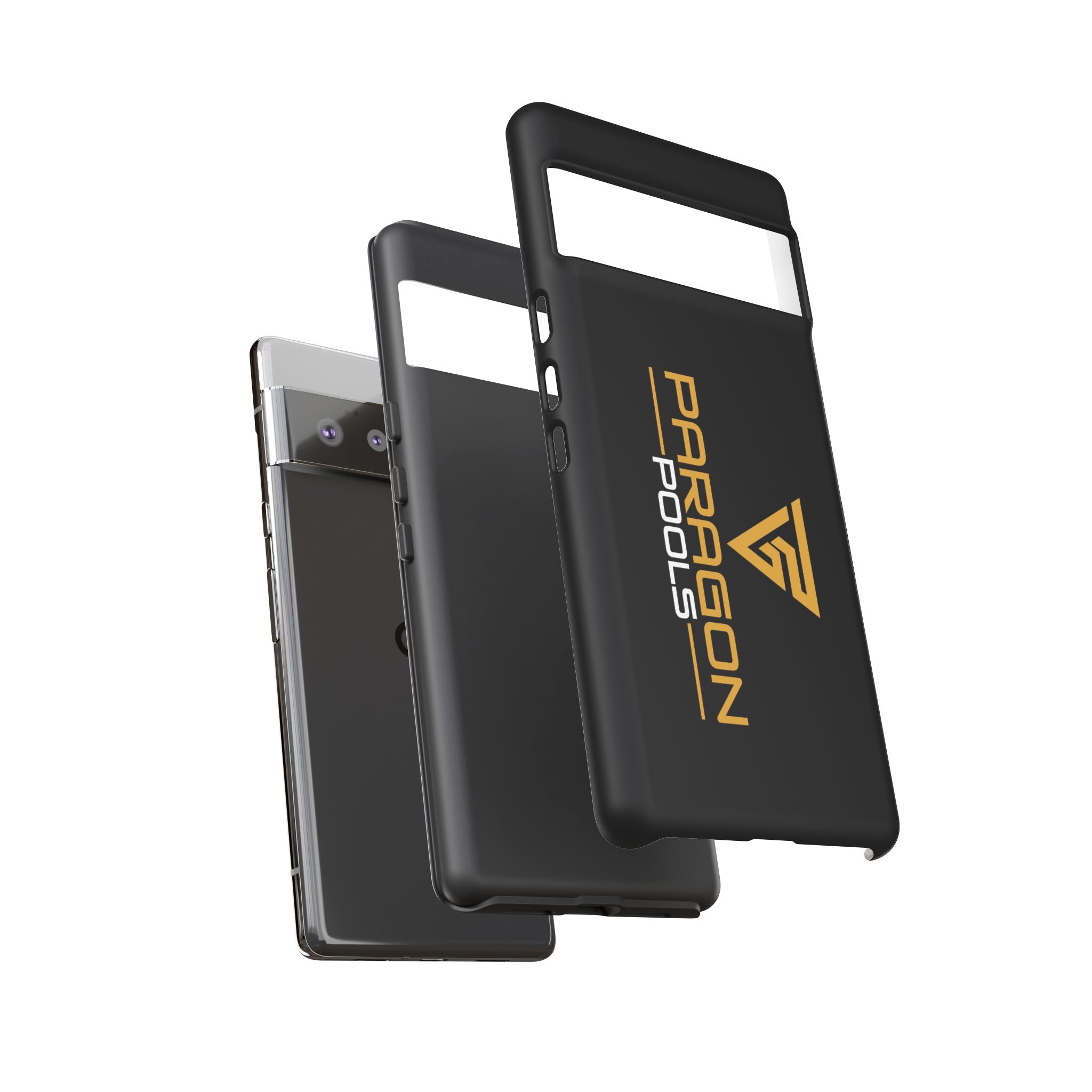 Paragon Pools Tough Phone Case — Rugged Black Protective Cover with Gold Logo