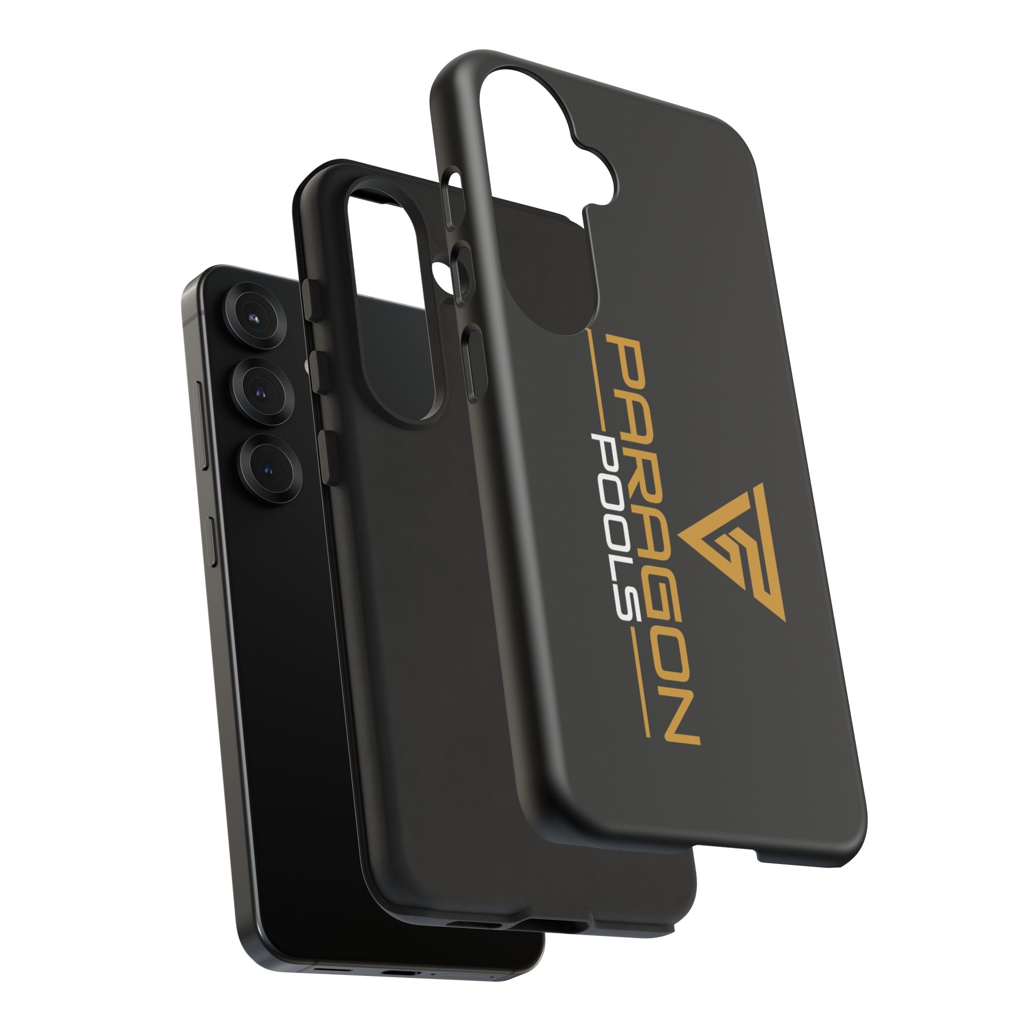 Paragon Pools Tough Phone Case — Rugged Black Protective Cover with Gold Logo