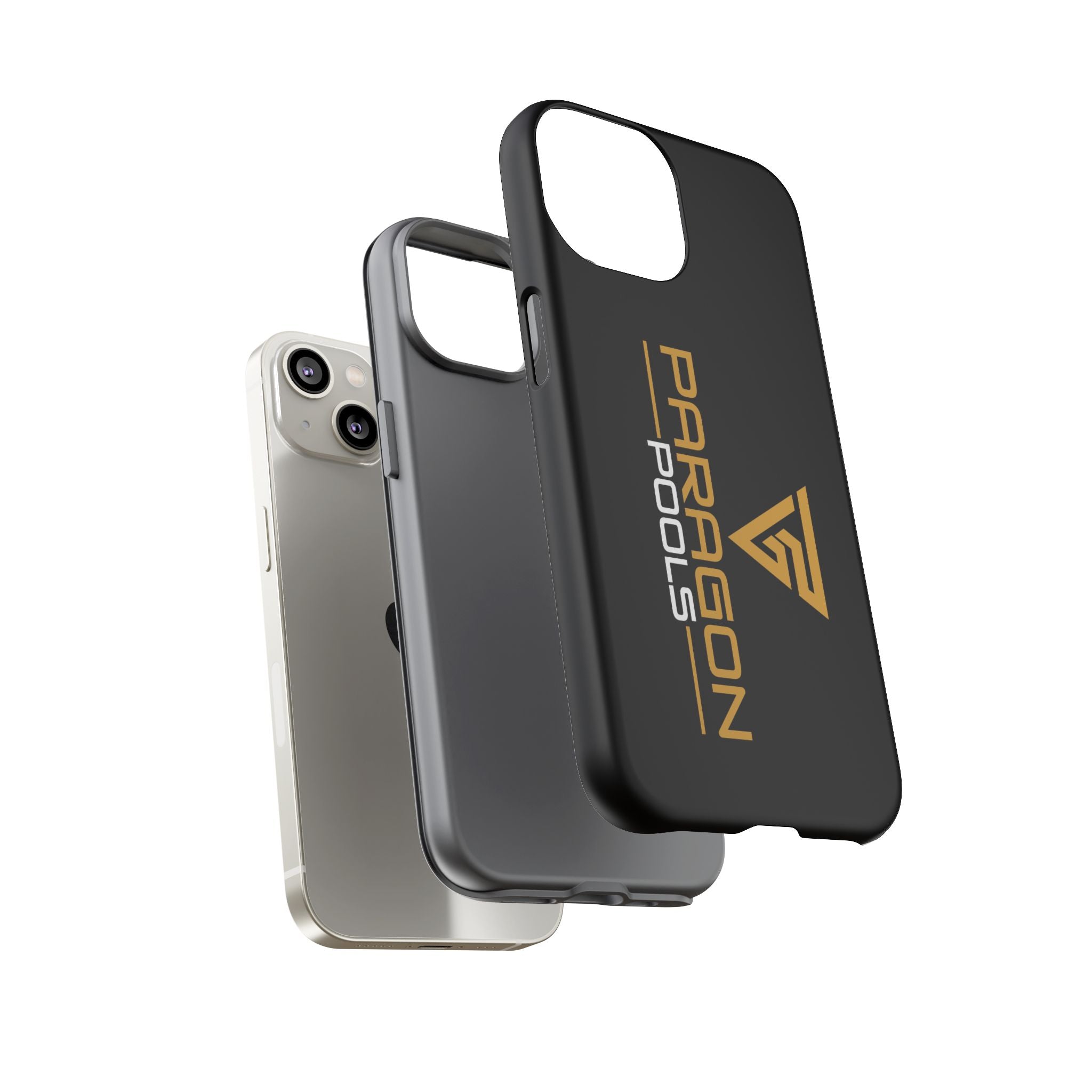 Paragon Pools Tough Phone Case — Rugged Black Protective Cover with Gold Logo