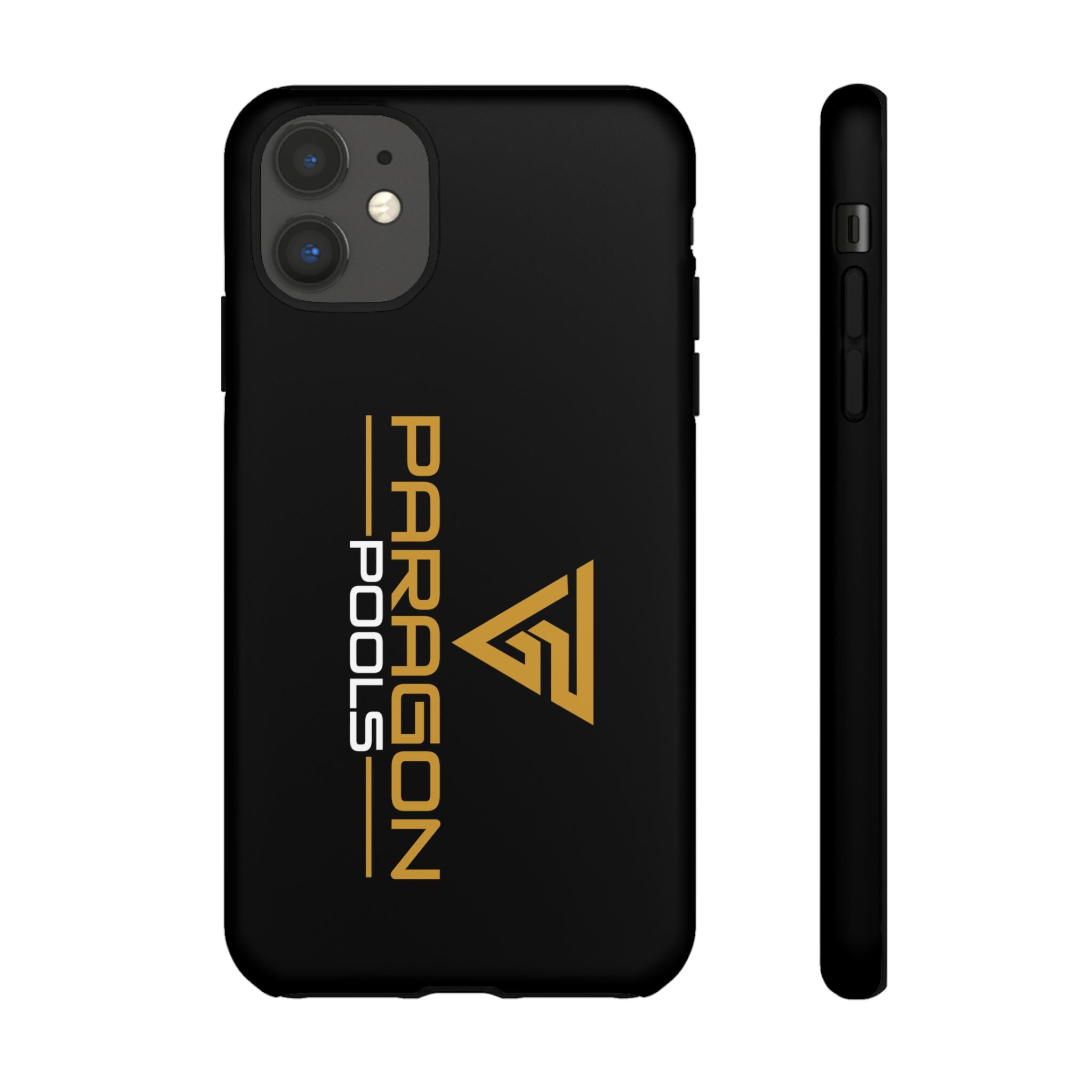 Paragon Pools Tough Phone Case — Rugged Black Protective Cover with Gold Logo