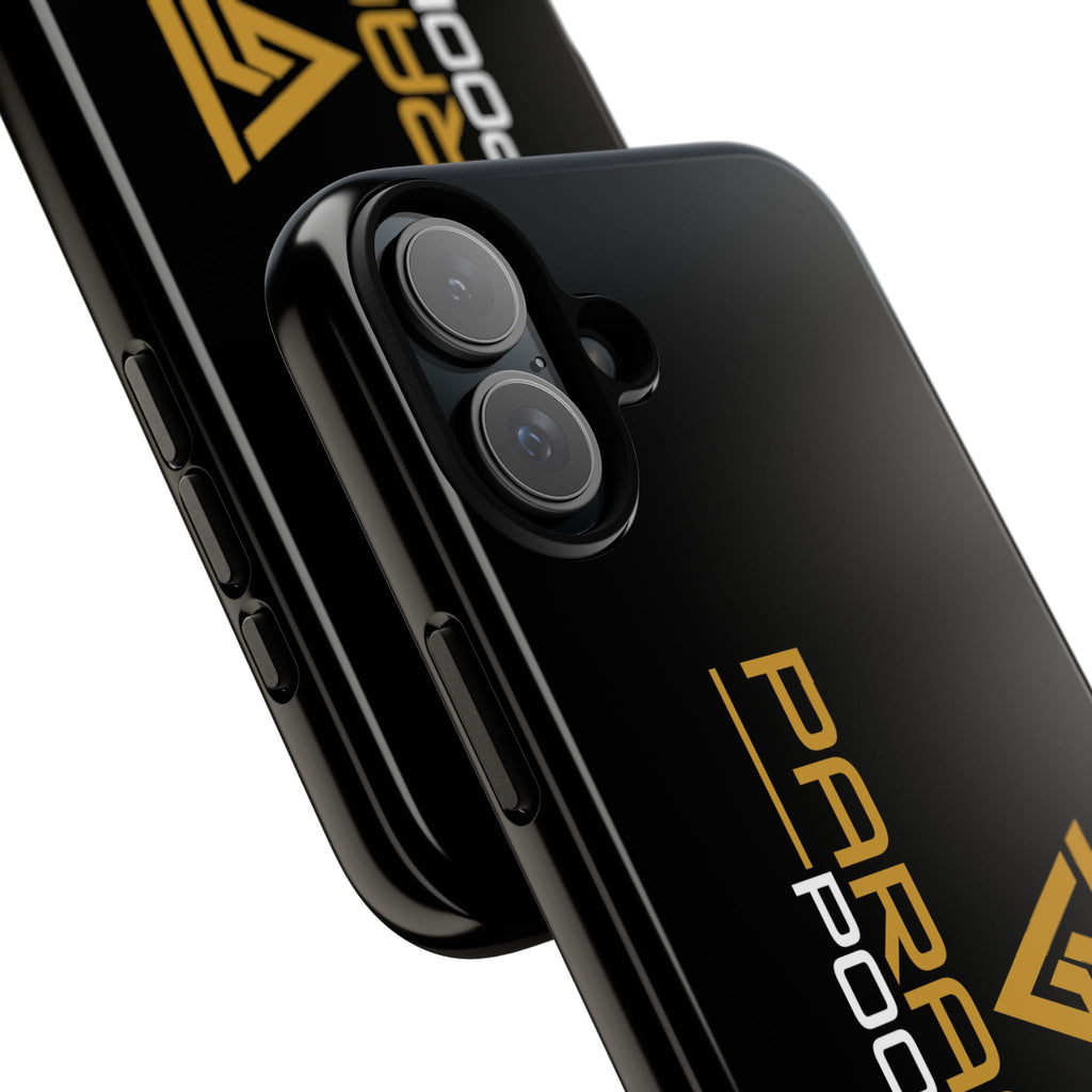 Paragon Pools Tough Phone Case — Rugged Black Protective Cover with Gold Logo