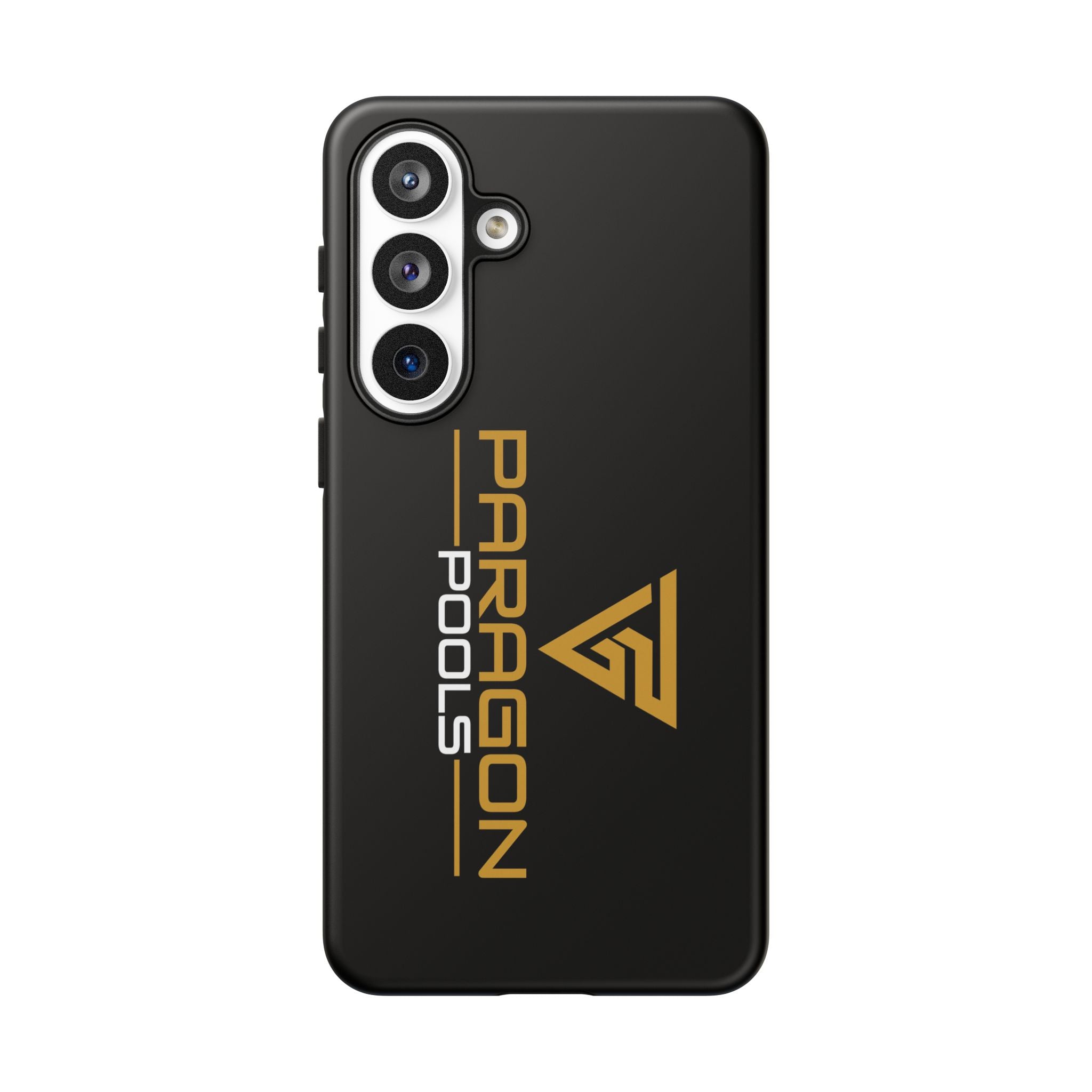 Paragon Pools Tough Phone Case — Rugged Black Protective Cover with Gold Logo