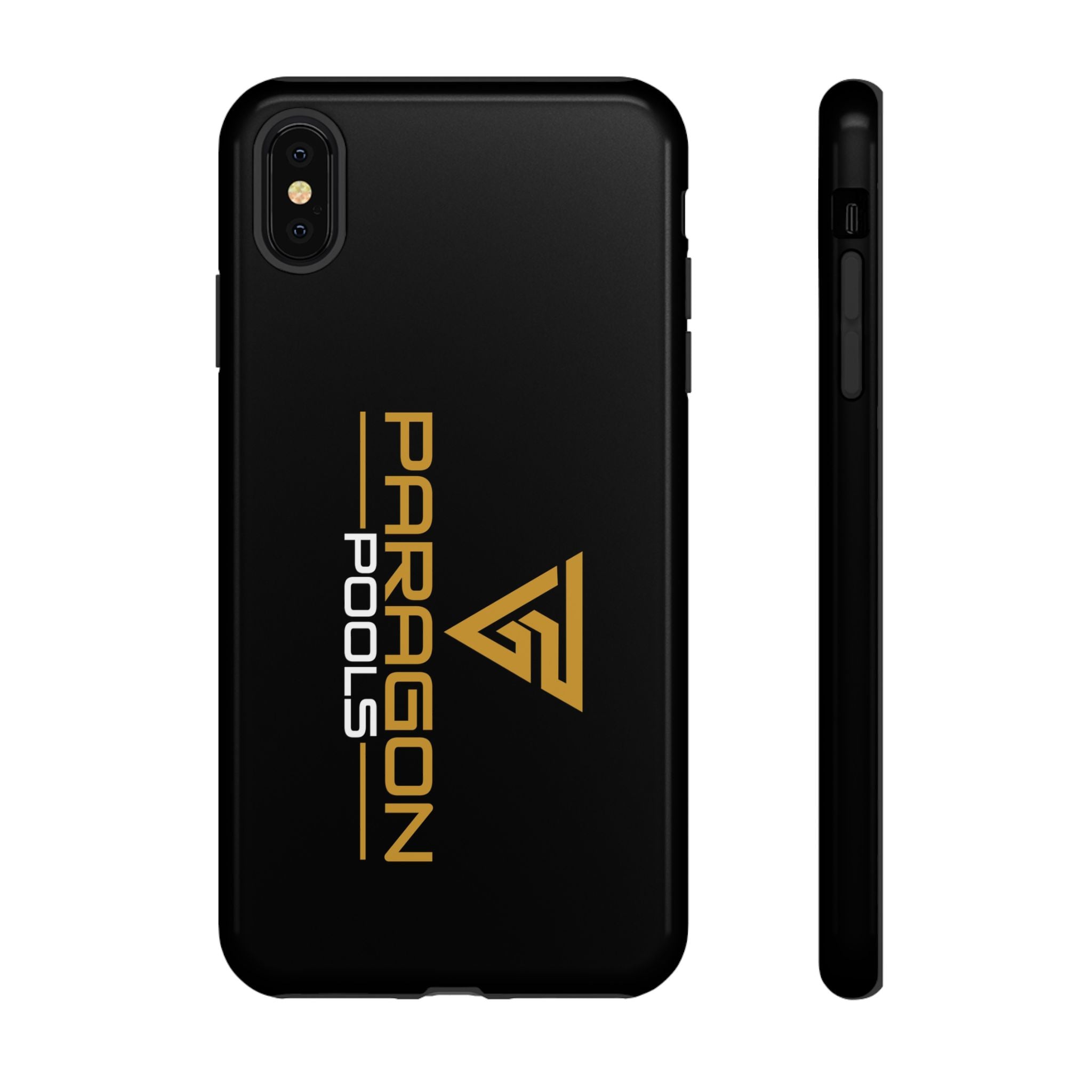 Paragon Pools Tough Phone Case — Rugged Black Protective Cover with Gold Logo