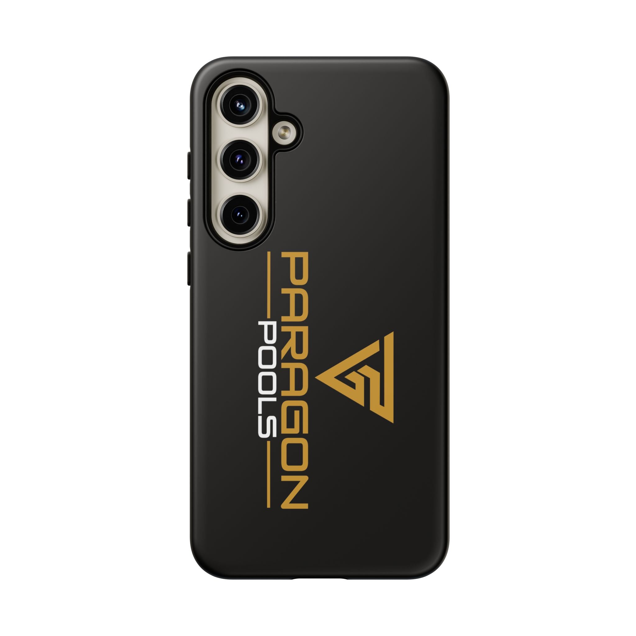 Paragon Pools Tough Phone Case — Rugged Black Protective Cover with Gold Logo