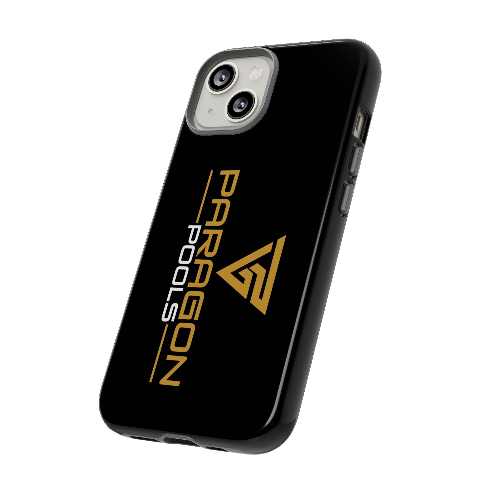 Paragon Pools Tough Phone Case — Rugged Black Protective Cover with Gold Logo