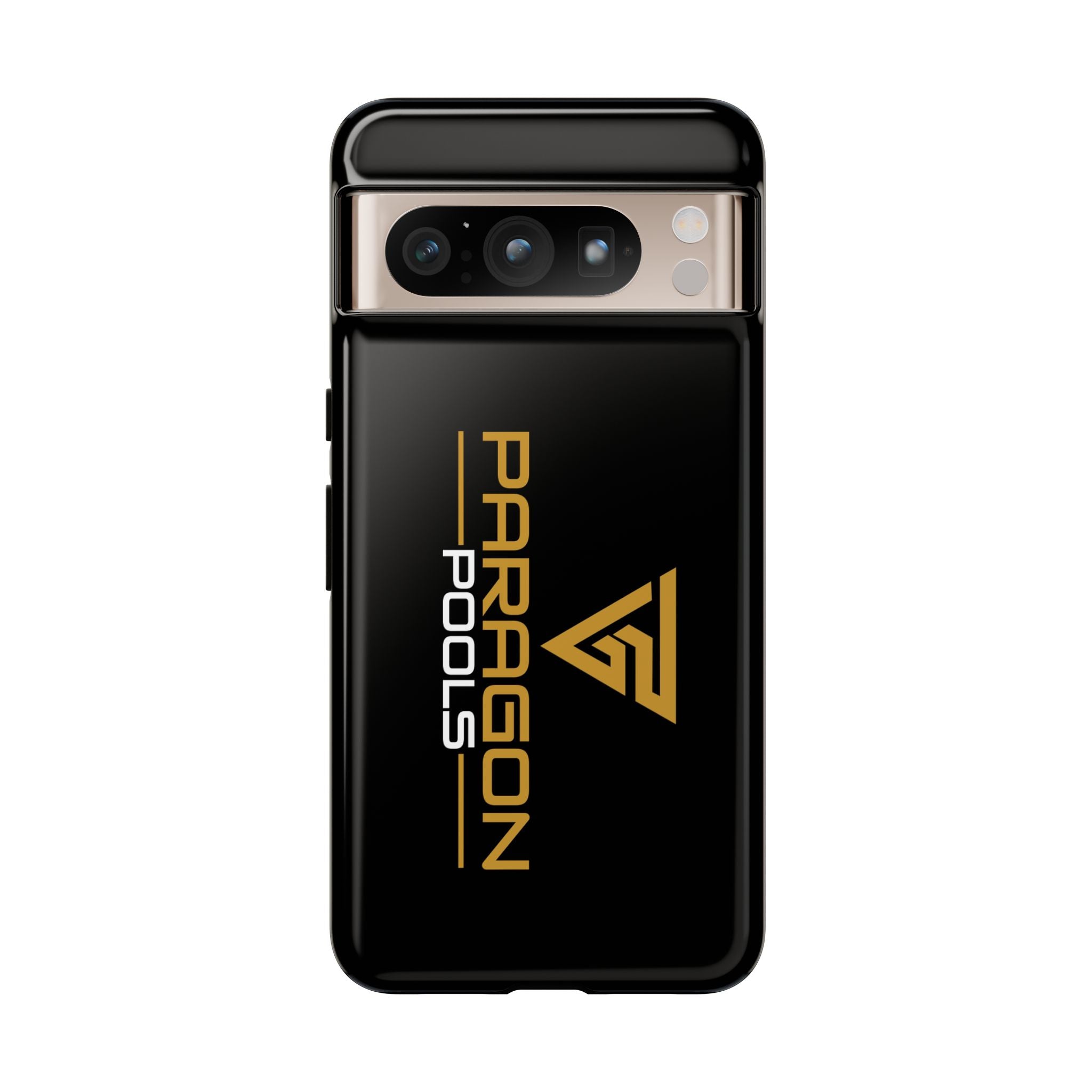 Paragon Pools Tough Phone Case — Rugged Black Protective Cover with Gold Logo
