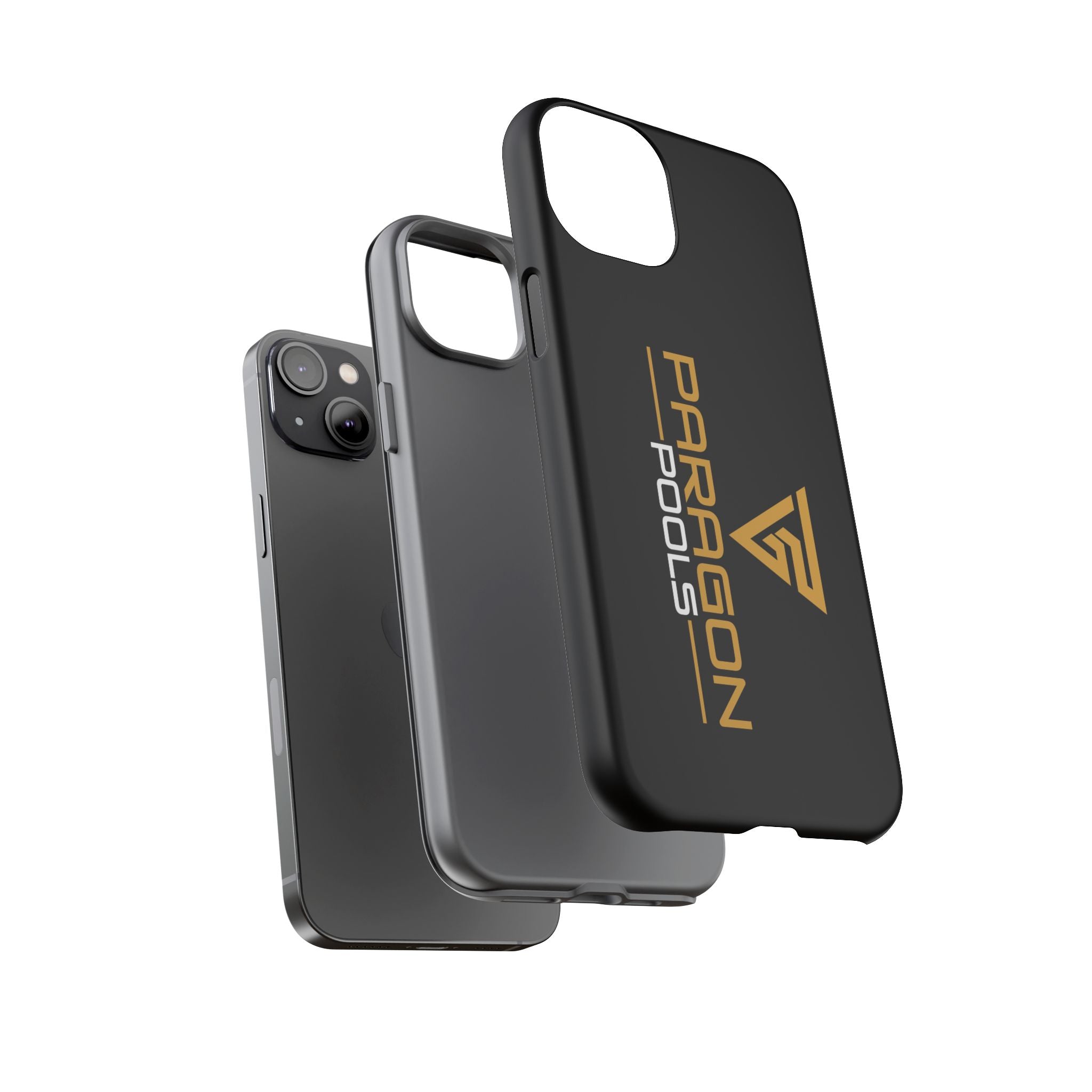 Paragon Pools Tough Phone Case — Rugged Black Protective Cover with Gold Logo