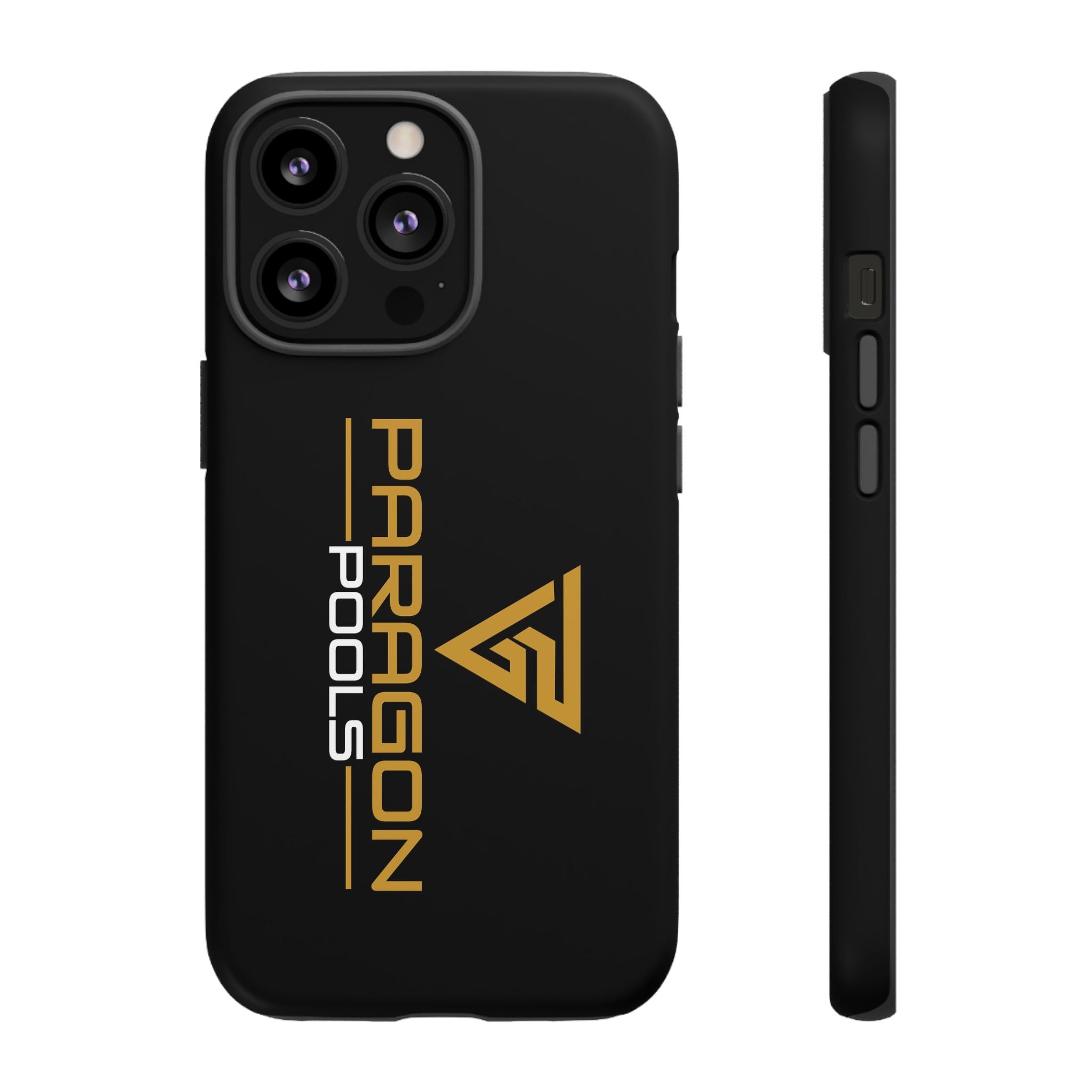 Paragon Pools Tough Phone Case — Rugged Black Protective Cover with Gold Logo