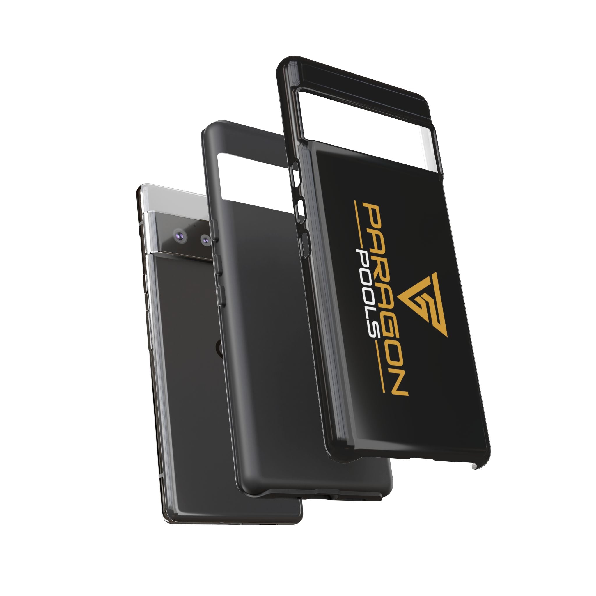 Paragon Pools Tough Phone Case — Rugged Black Protective Cover with Gold Logo