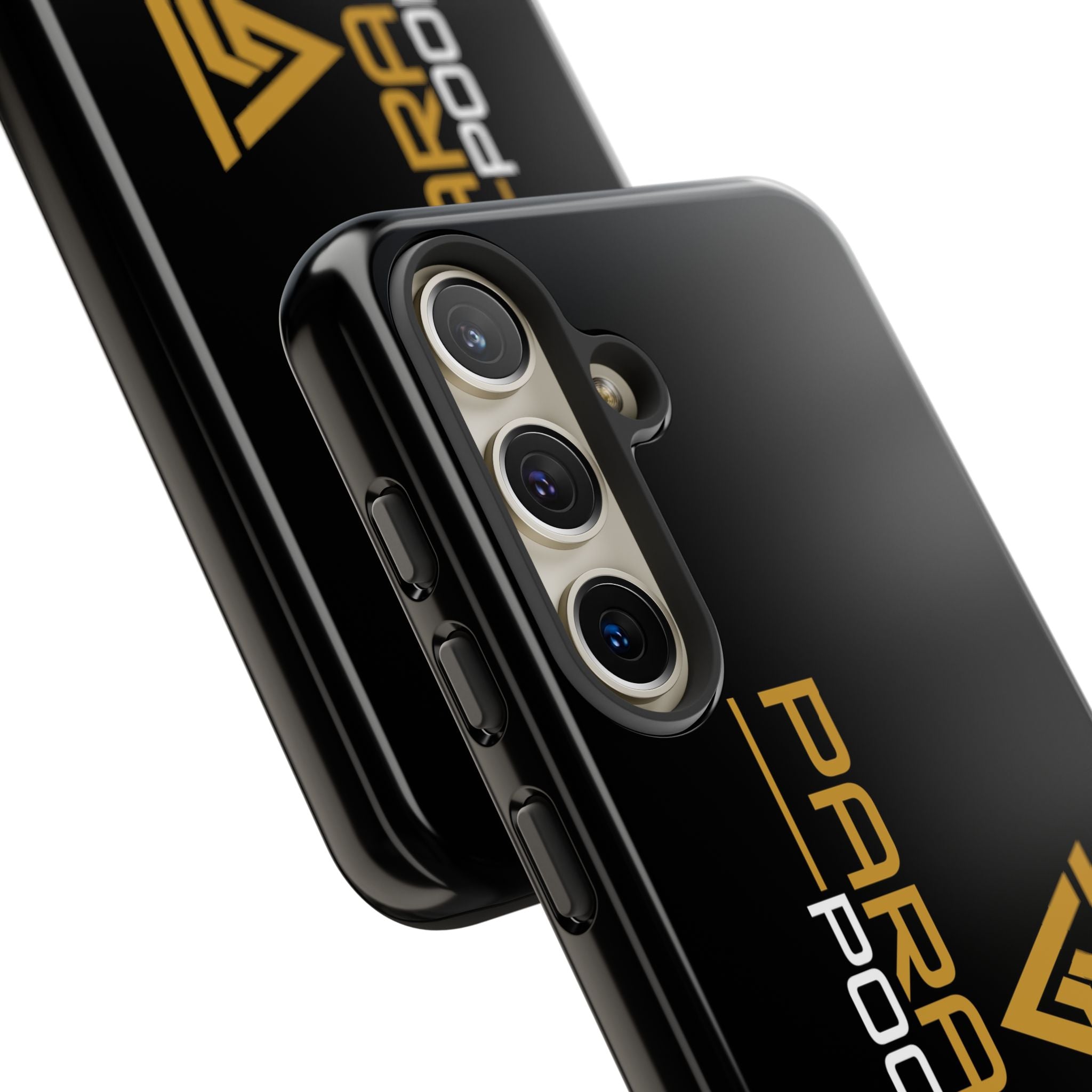 Paragon Pools Tough Phone Case — Rugged Black Protective Cover with Gold Logo