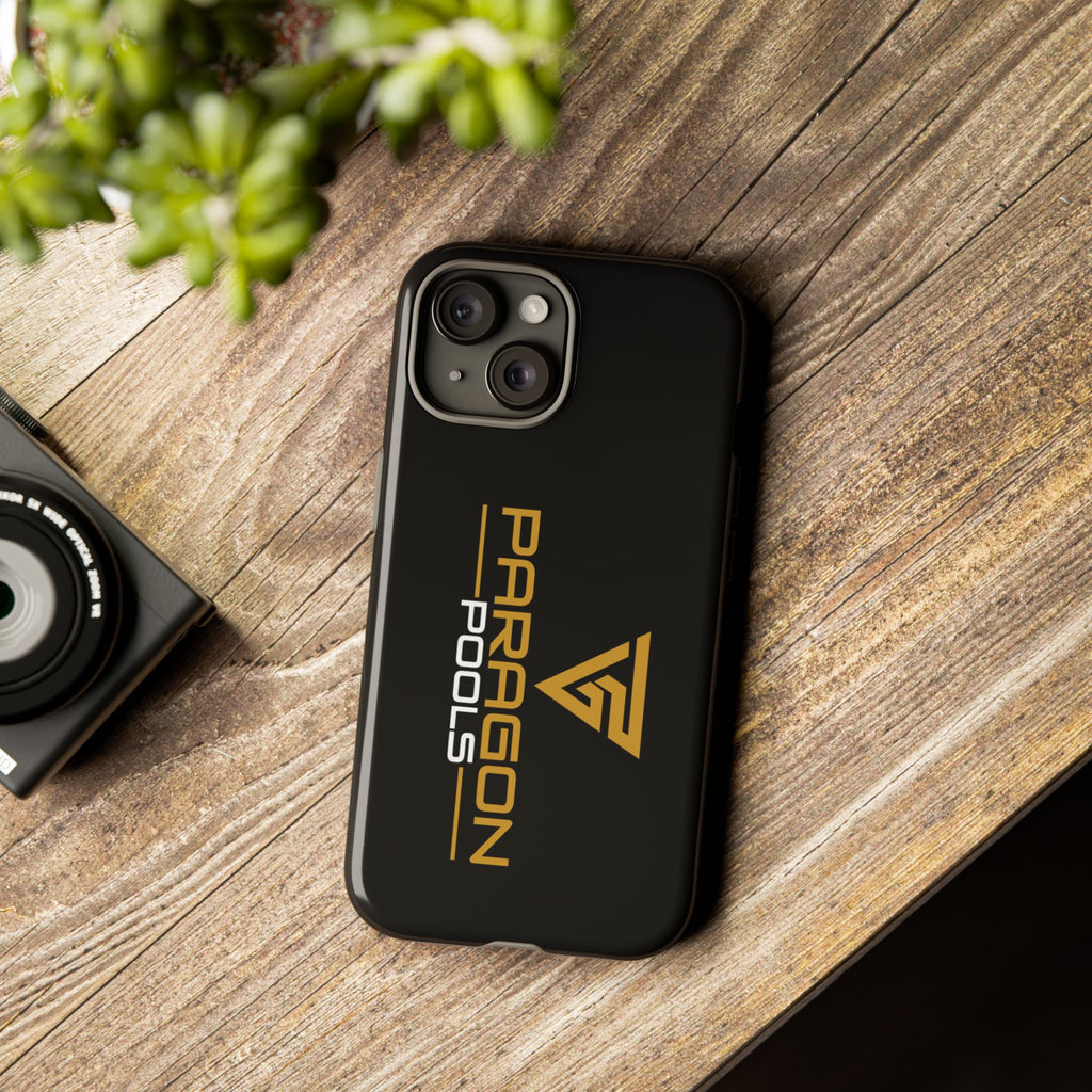 Paragon Pools Tough Phone Case — Rugged Black Protective Cover with Gold Logo