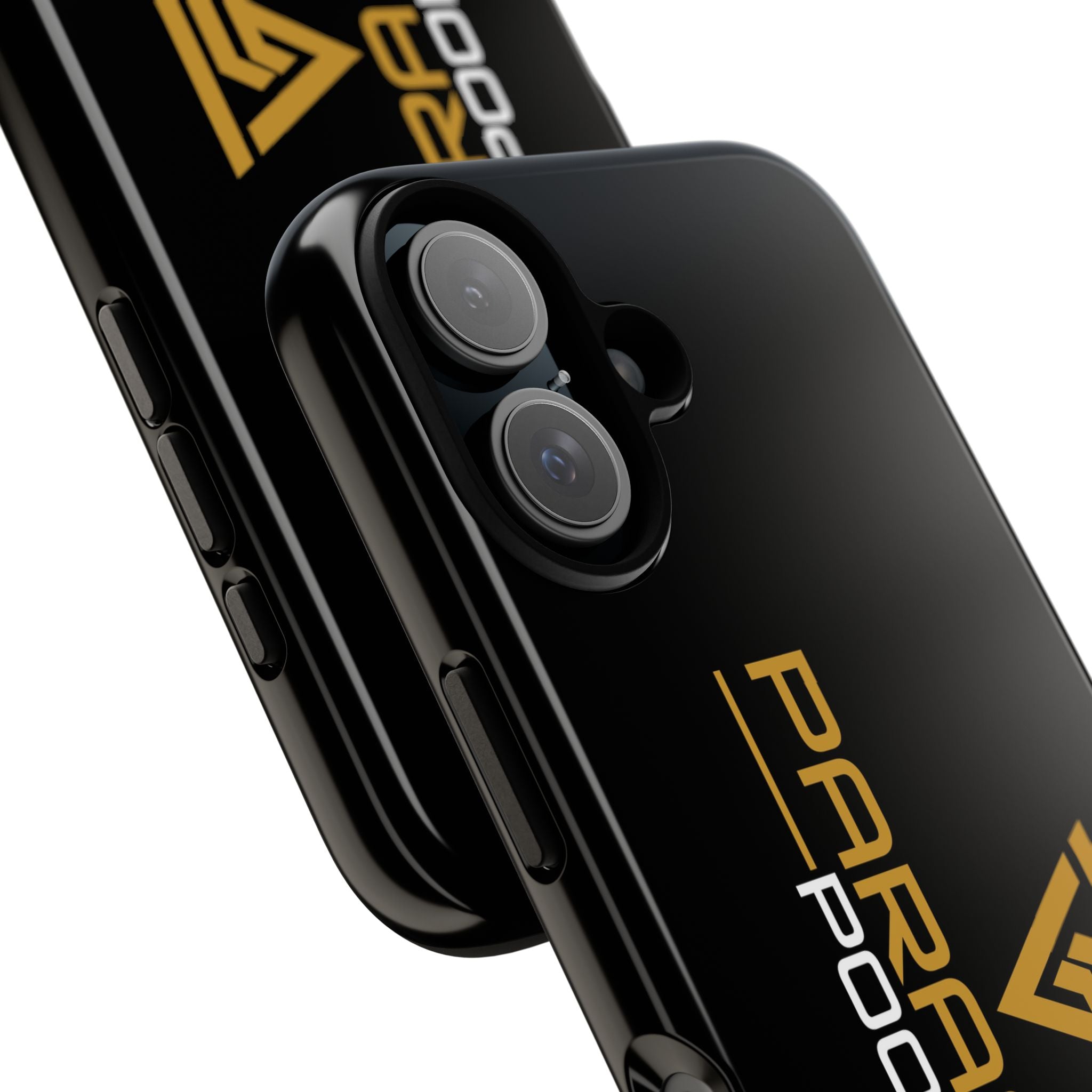 Paragon Pools Tough Phone Case — Rugged Black Protective Cover with Gold Logo