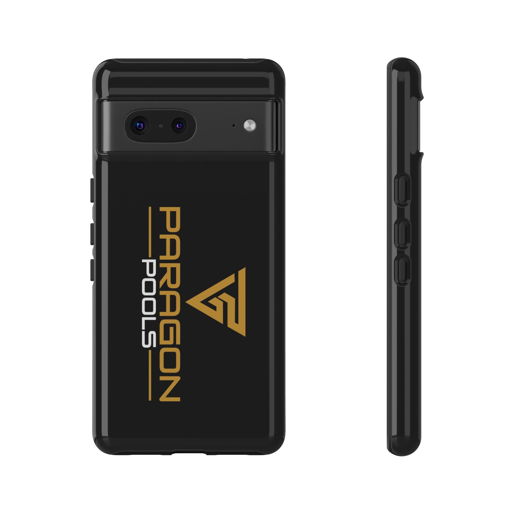 Paragon Pools Tough Phone Case — Rugged Black Protective Cover with Gold Logo