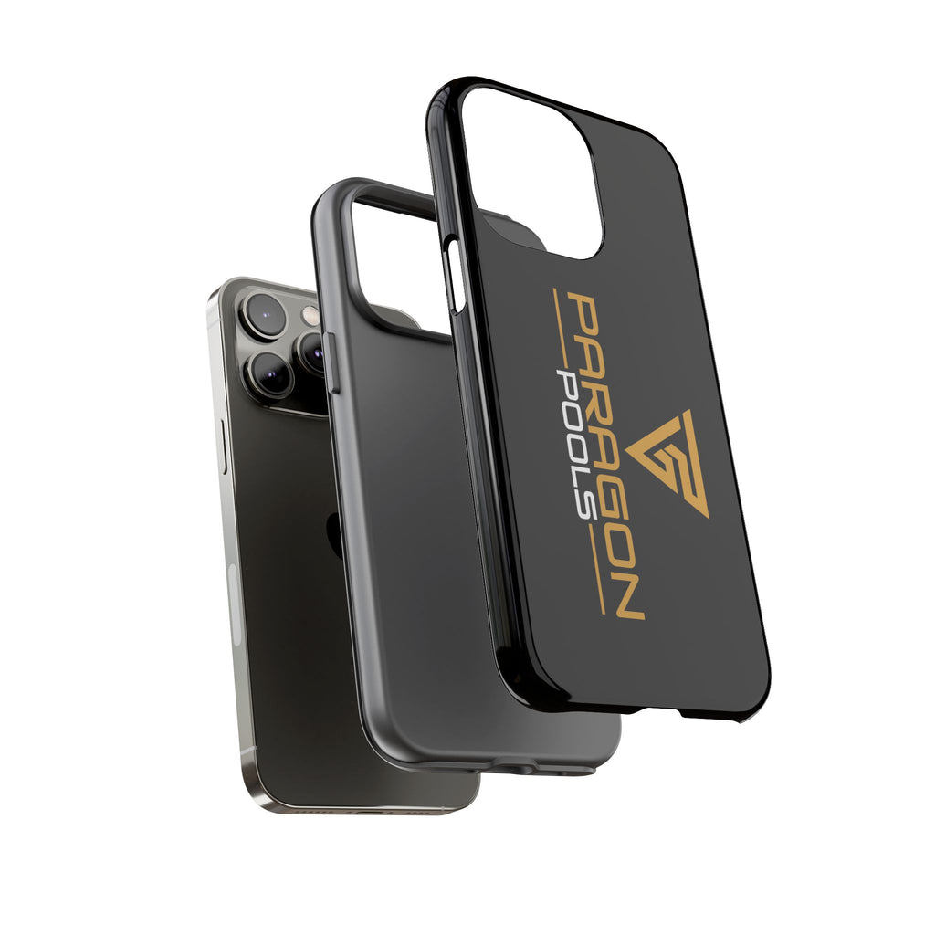 Paragon Pools Tough Phone Case — Rugged Black Protective Cover with Gold Logo
