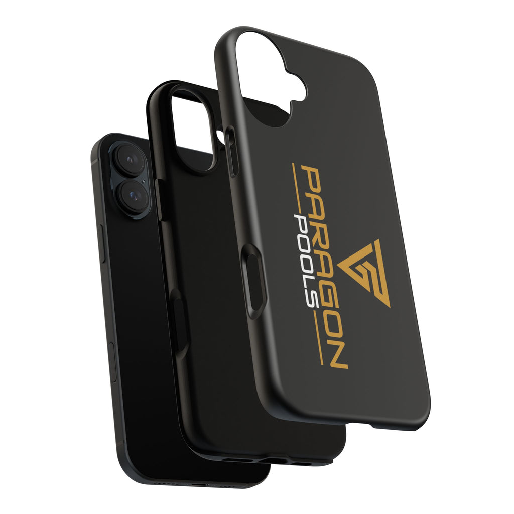 Paragon Pools Tough Phone Case — Rugged Black Protective Cover with Gold Logo