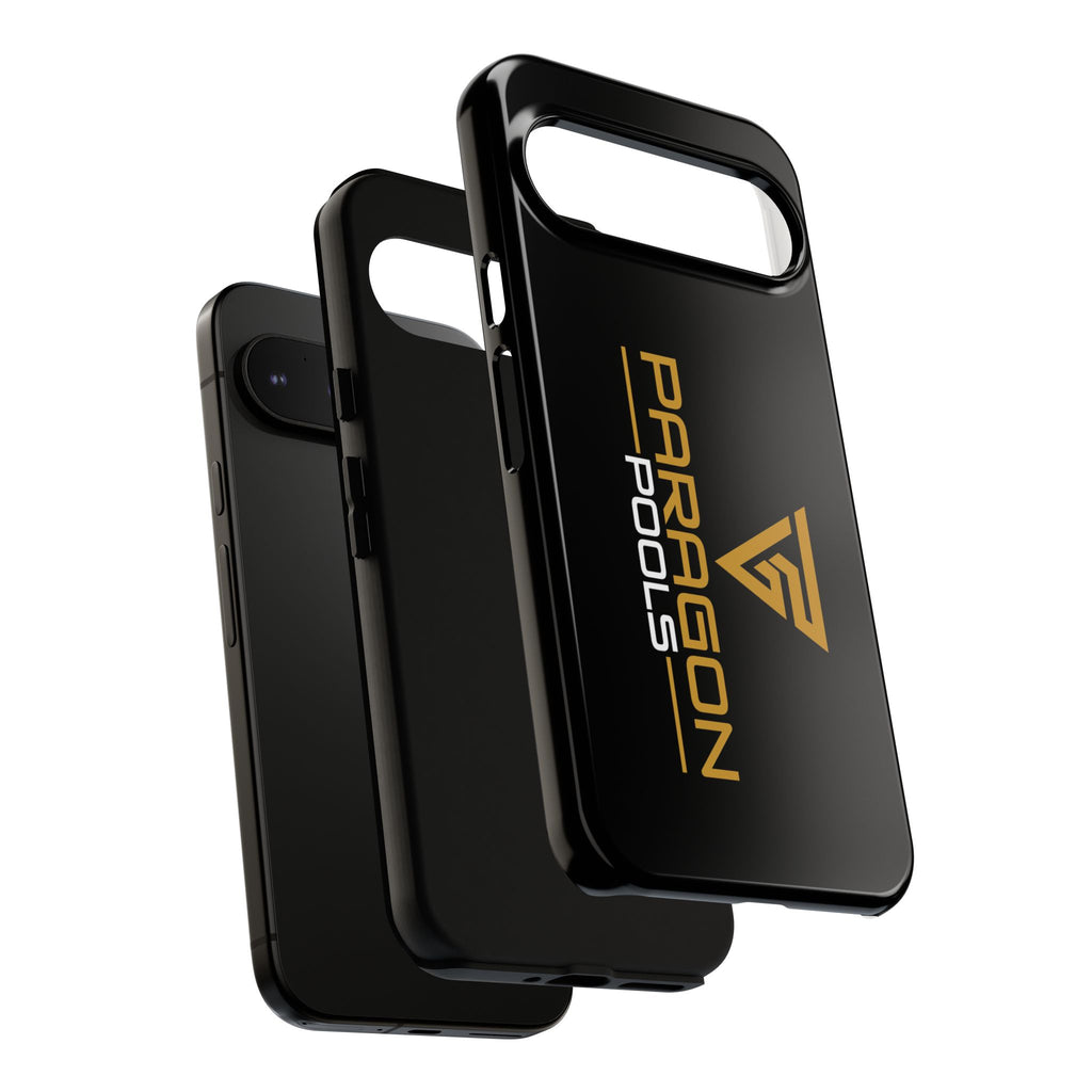Paragon Pools Tough Phone Case — Rugged Black Protective Cover with Gold Logo