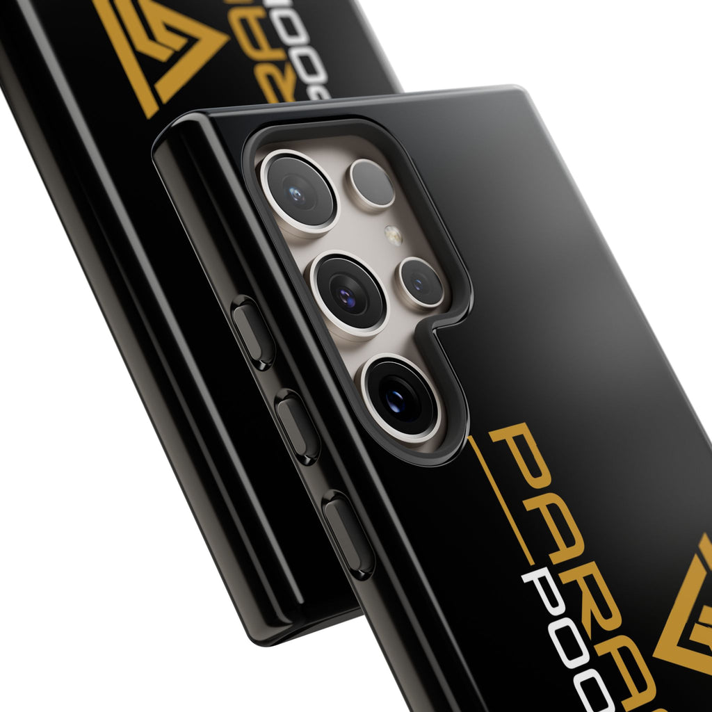 Paragon Pools Tough Phone Case — Rugged Black Protective Cover with Gold Logo