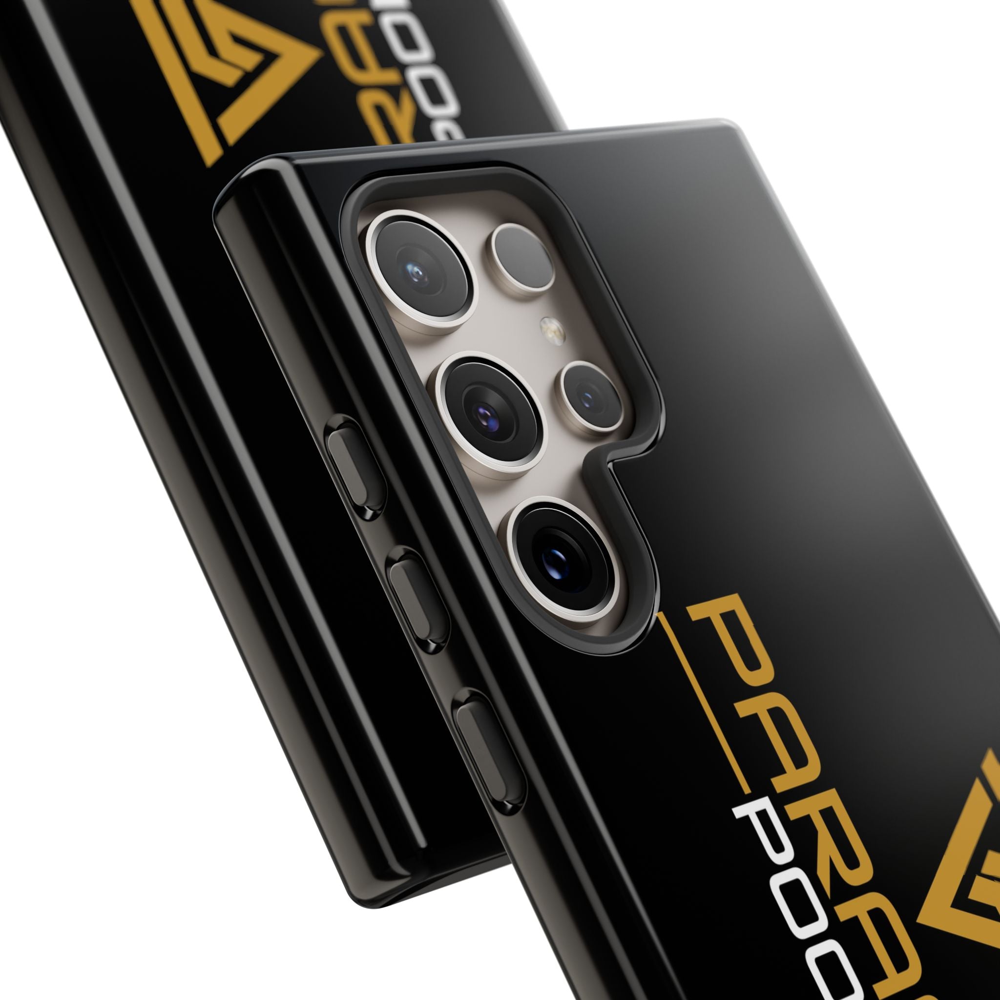 Paragon Pools Tough Phone Case — Rugged Black Protective Cover with Gold Logo