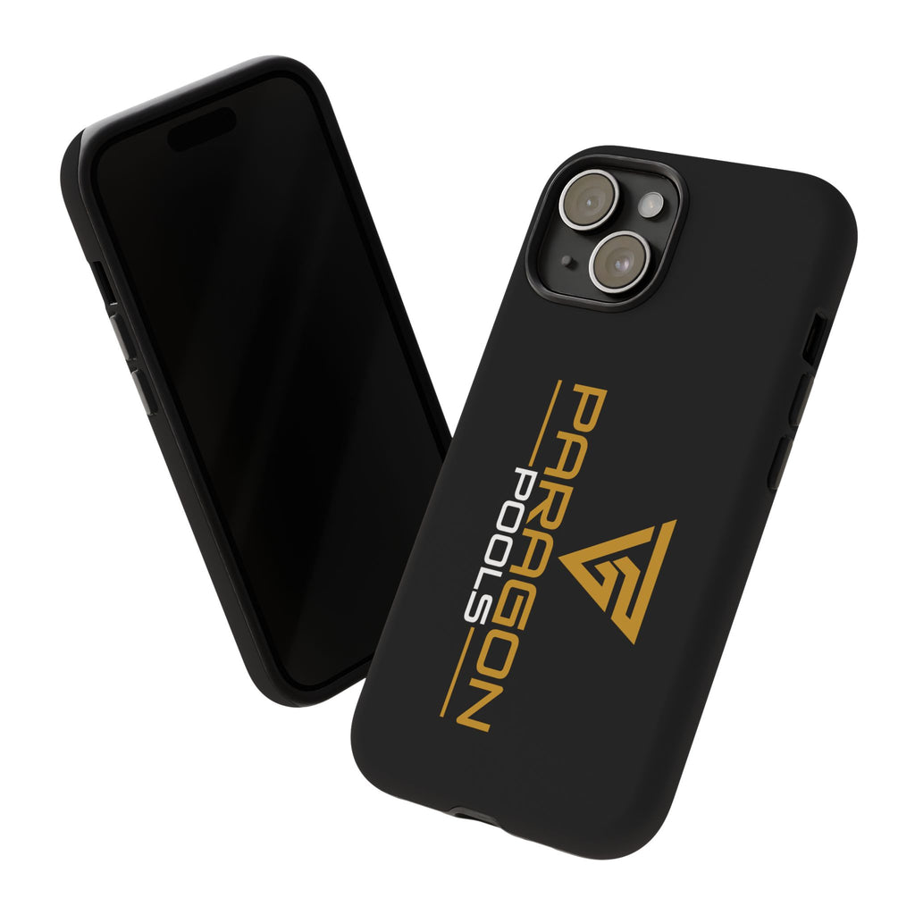 Paragon Pools Tough Phone Case — Rugged Black Protective Cover with Gold Logo