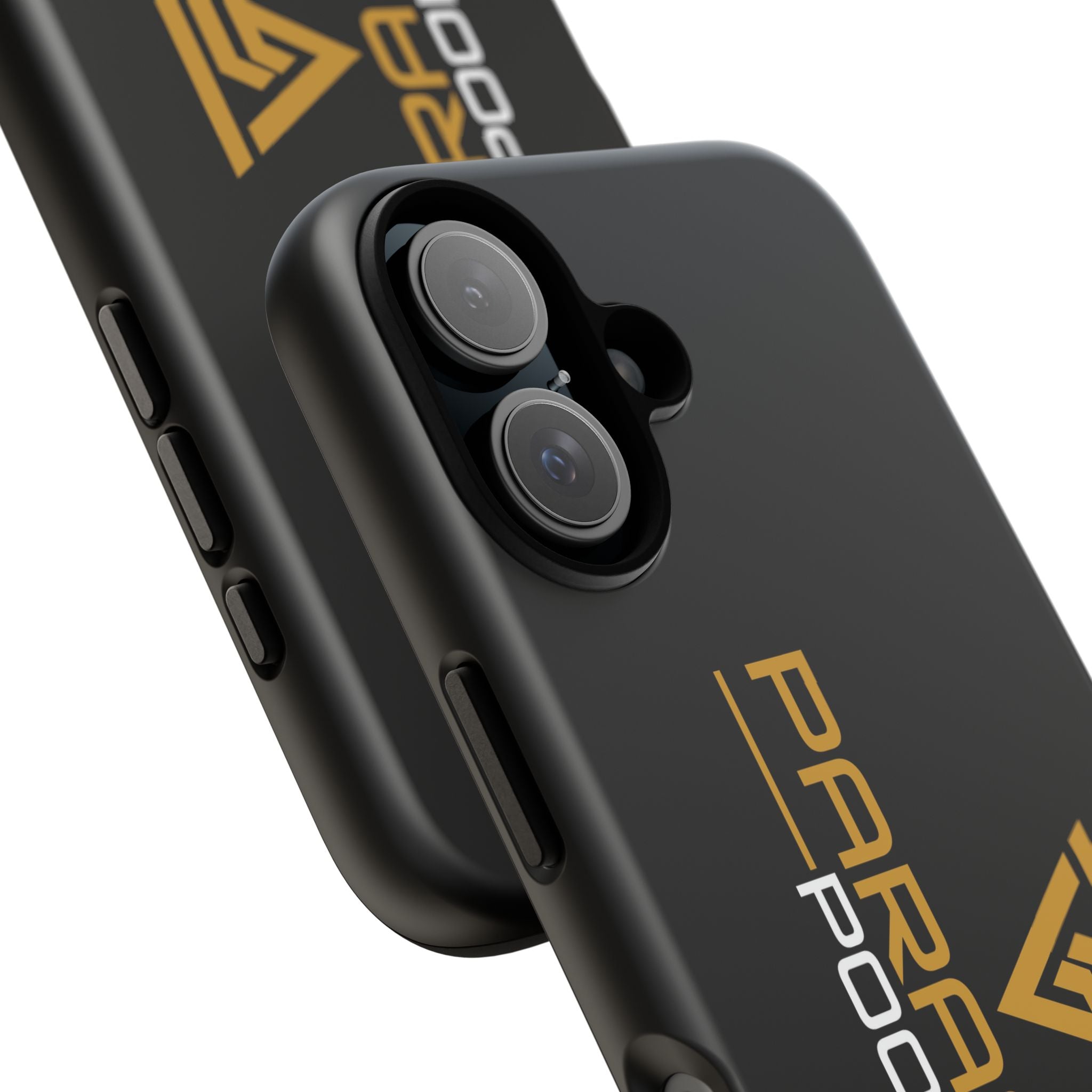 Paragon Pools Tough Phone Case — Rugged Black Protective Cover with Gold Logo