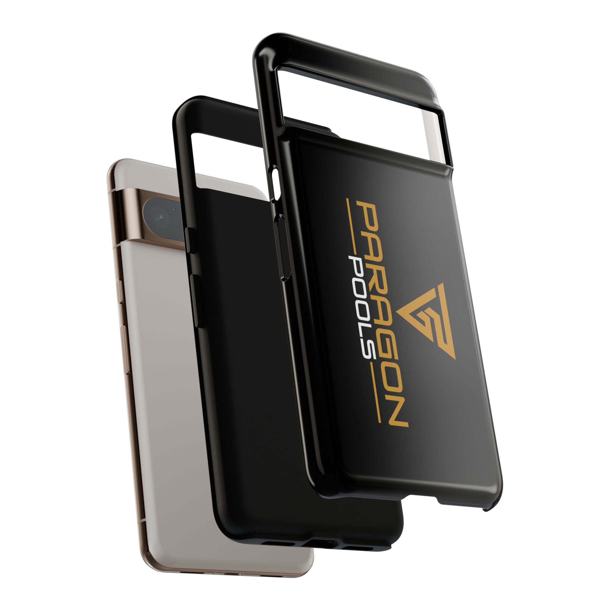 Paragon Pools Tough Phone Case — Rugged Black Protective Cover with Gold Logo