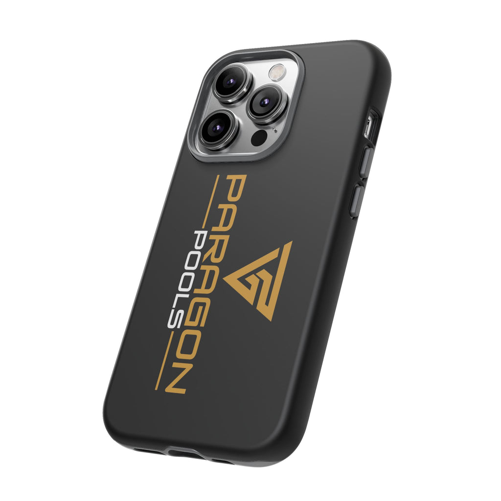 Paragon Pools Tough Phone Case — Rugged Black Protective Cover with Gold Logo