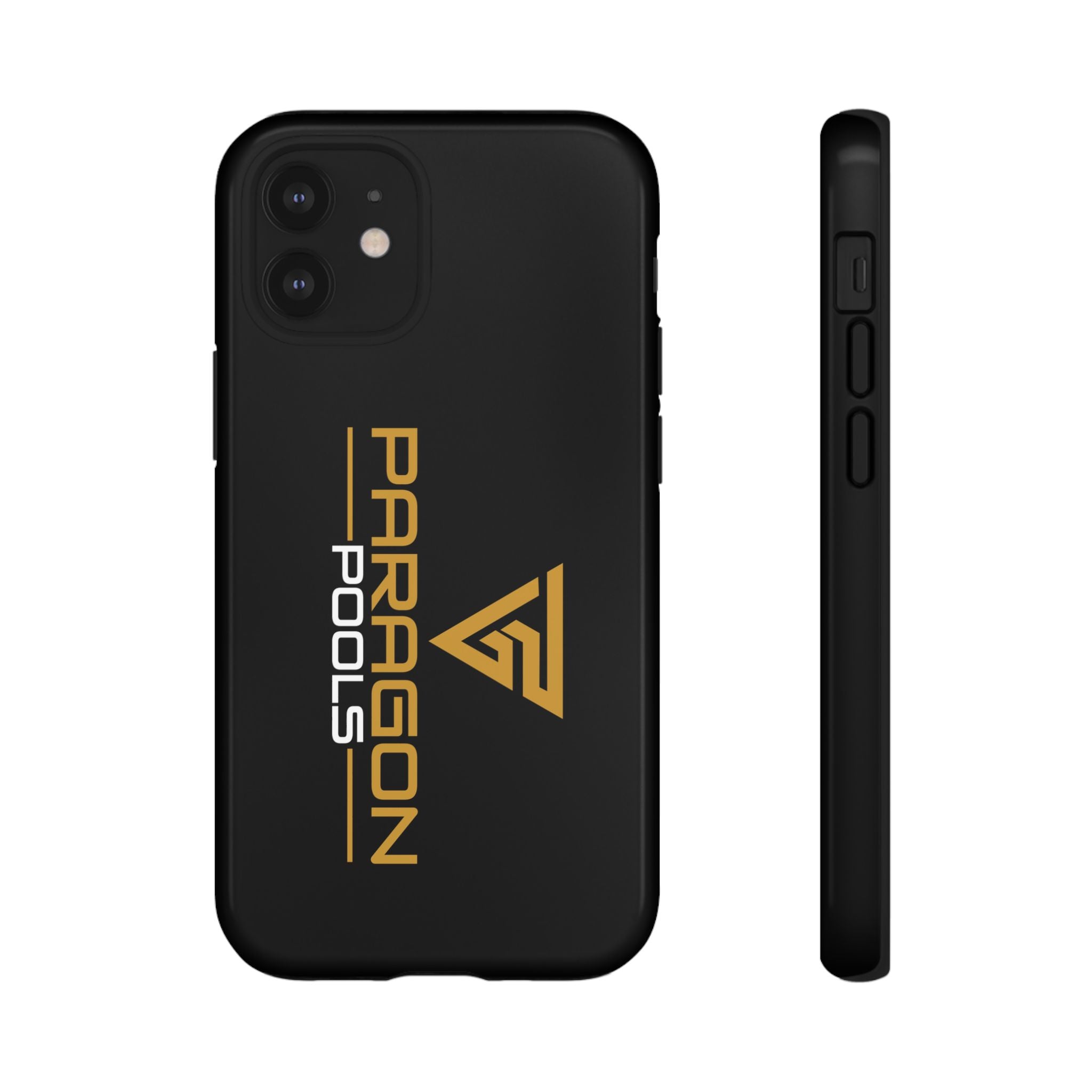 Paragon Pools Tough Phone Case — Rugged Black Protective Cover with Gold Logo