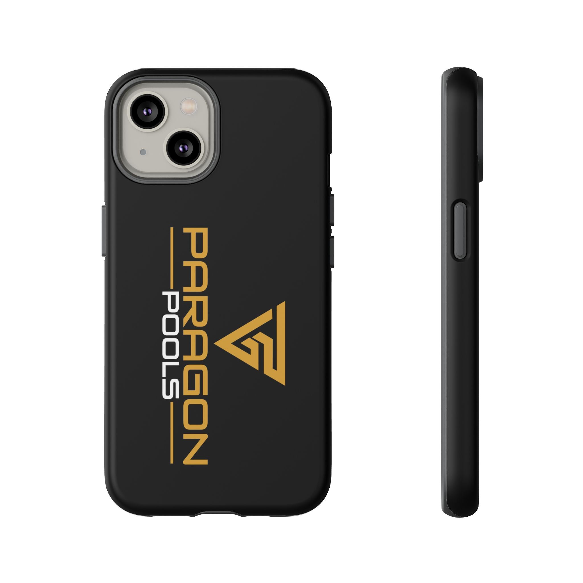 Paragon Pools Tough Phone Case — Rugged Black Protective Cover with Gold Logo