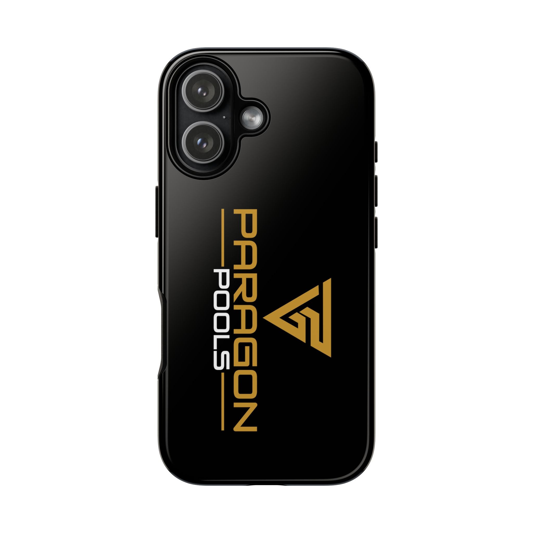 Paragon Pools Tough Phone Case — Rugged Black Protective Cover with Gold Logo
