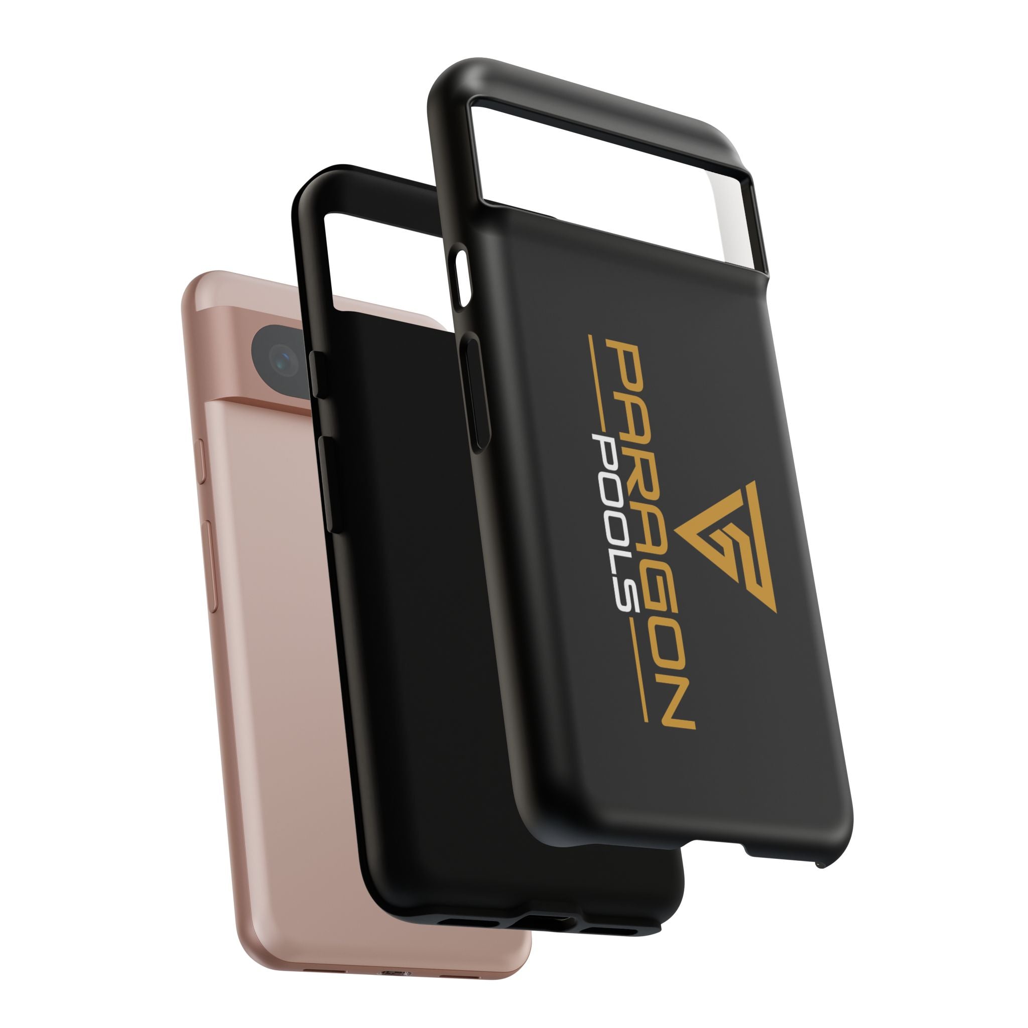 Paragon Pools Tough Phone Case — Rugged Black Protective Cover with Gold Logo