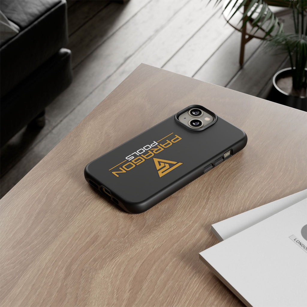 Paragon Pools Tough Phone Case — Rugged Black Protective Cover with Gold Logo