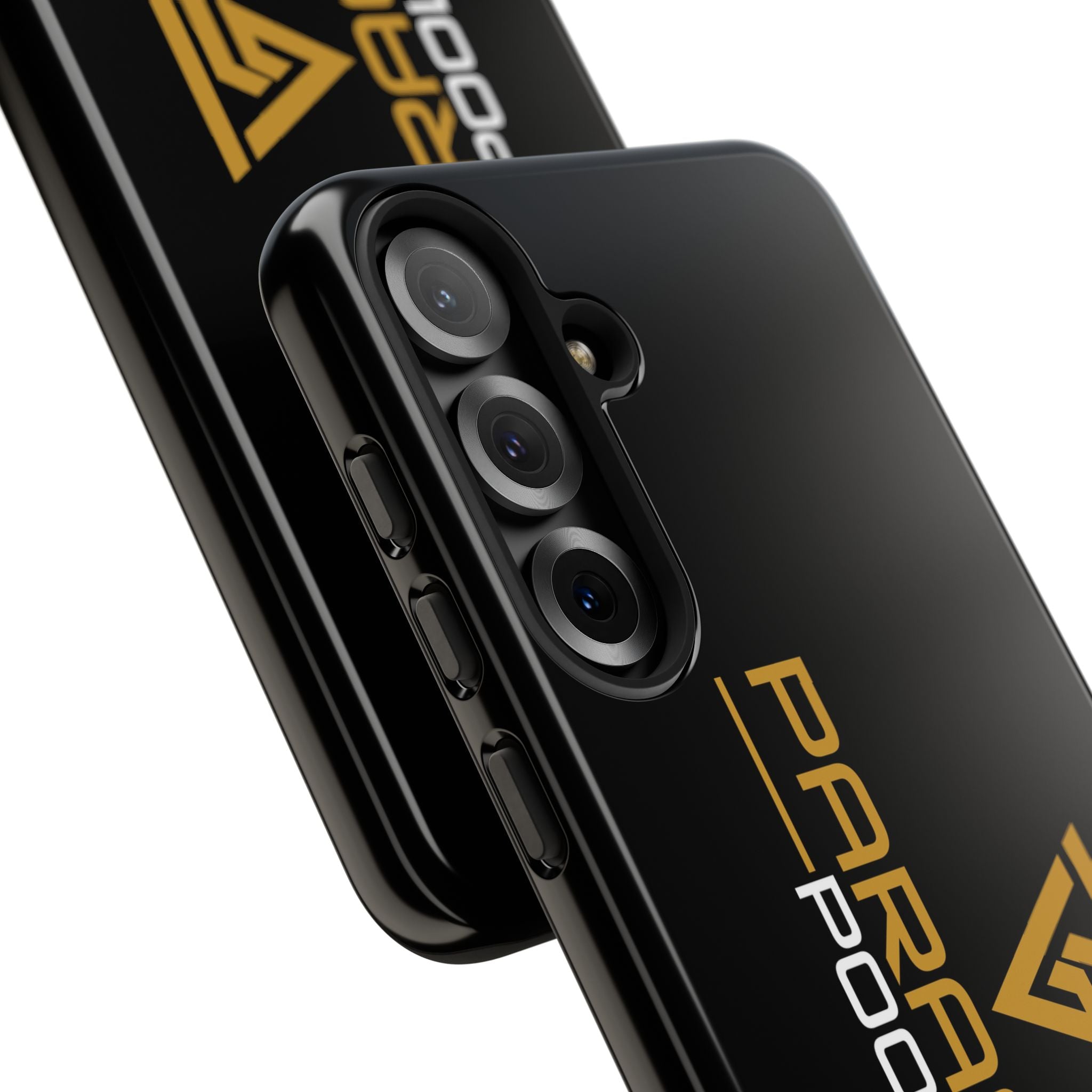 Paragon Pools Tough Phone Case — Rugged Black Protective Cover with Gold Logo