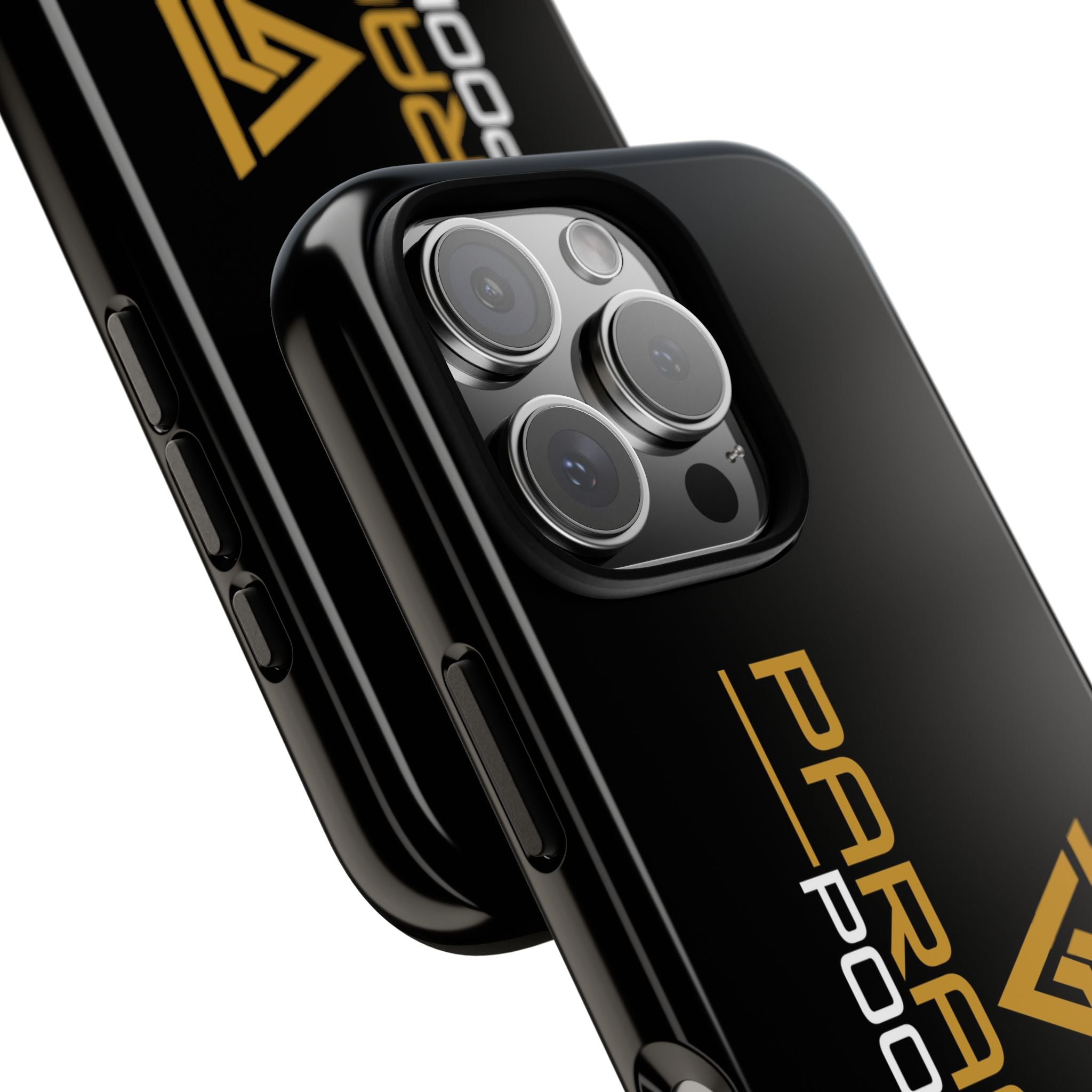 Paragon Pools Tough Phone Case — Rugged Black Protective Cover with Gold Logo